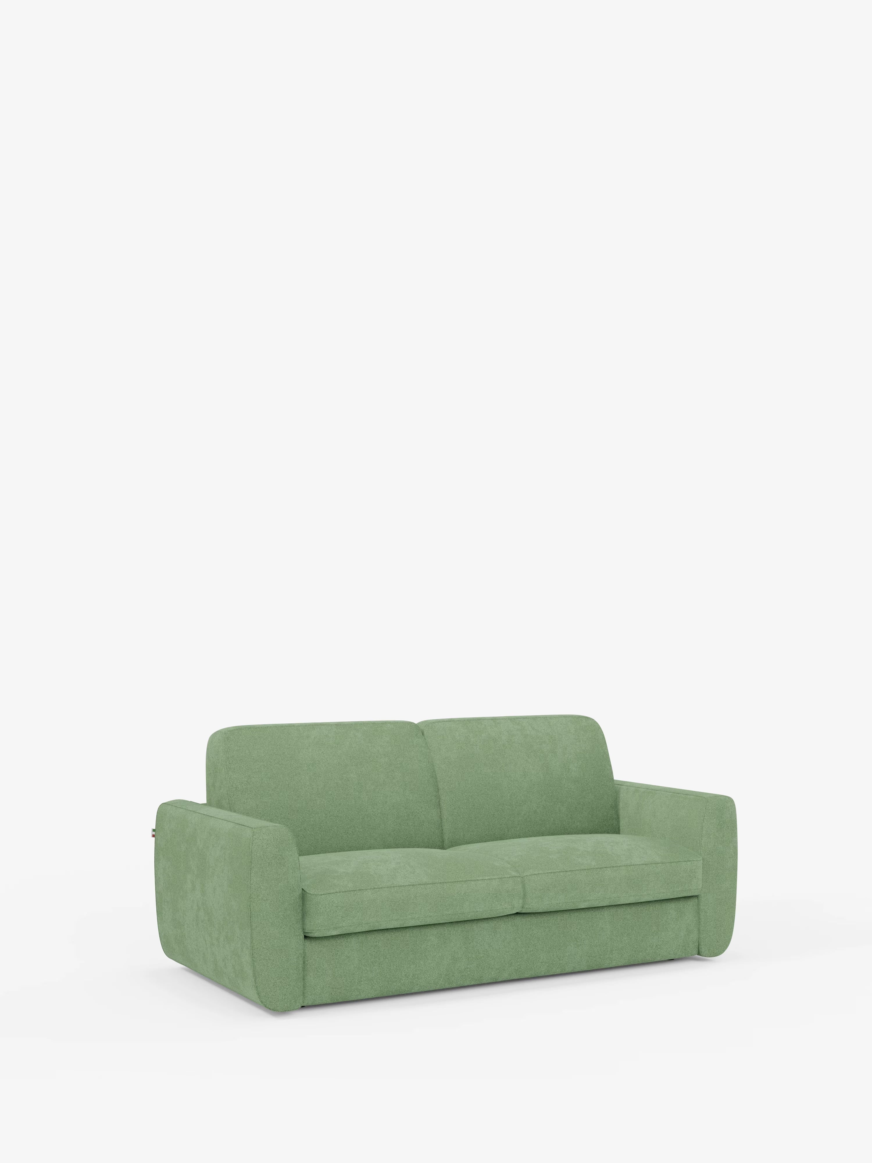 Leonida divano letto sfoderabile 3 posti - materasso alto 18 cm incluso e vano porta-cuscini in Tessuto Smacchiabile