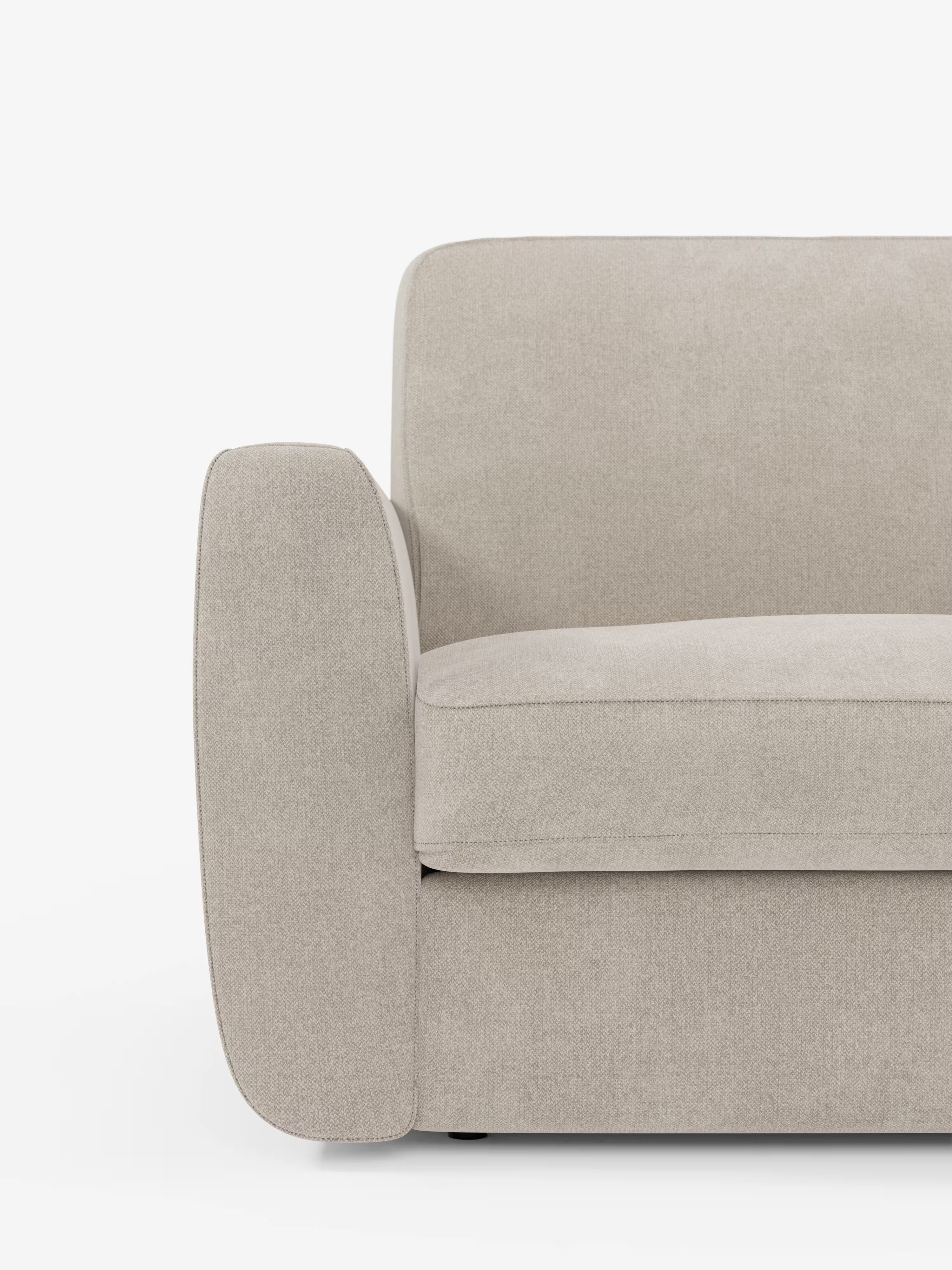 Leonida divano letto sfoderabile 3 posti - materasso alto 18 cm incluso e vano porta-cuscini in Tessuto Smacchiabile
