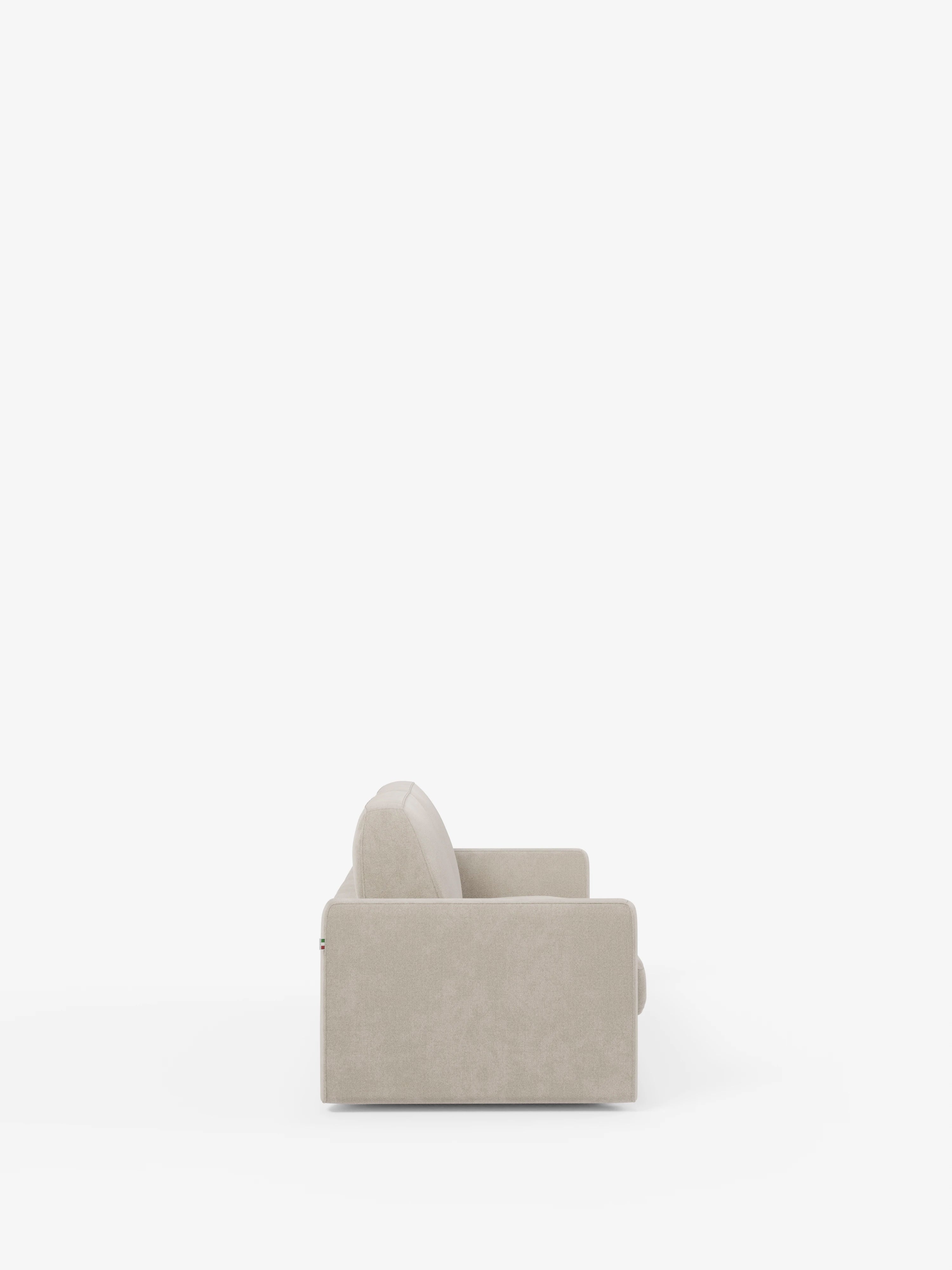 Leonida divano letto sfoderabile 3 posti - materasso alto 18 cm incluso e vano porta-cuscini in Tessuto Smacchiabile