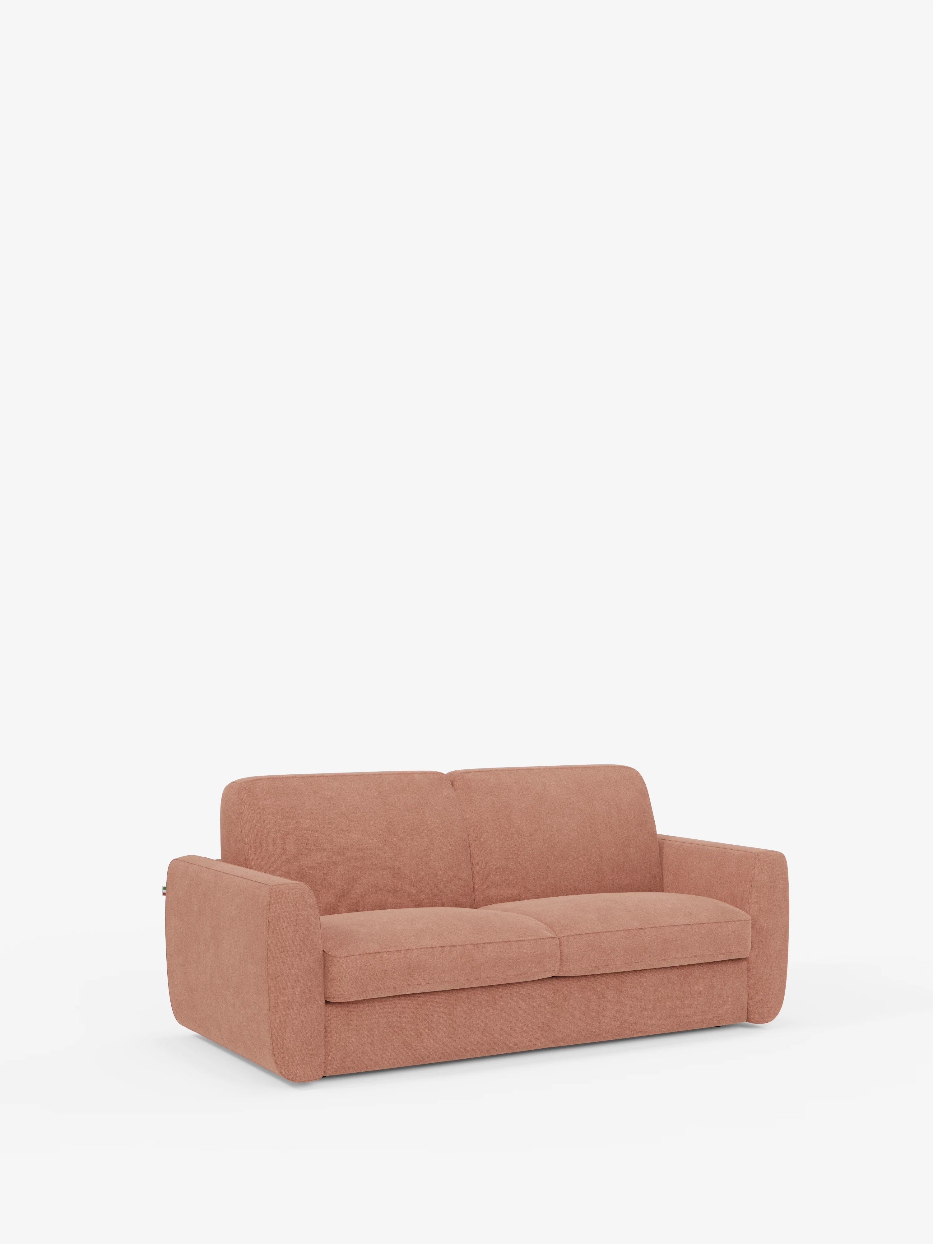 Leonida divano letto sfoderabile 3 posti - materasso alto 18 cm incluso e vano porta-cuscini in Tessuto Smacchiabile