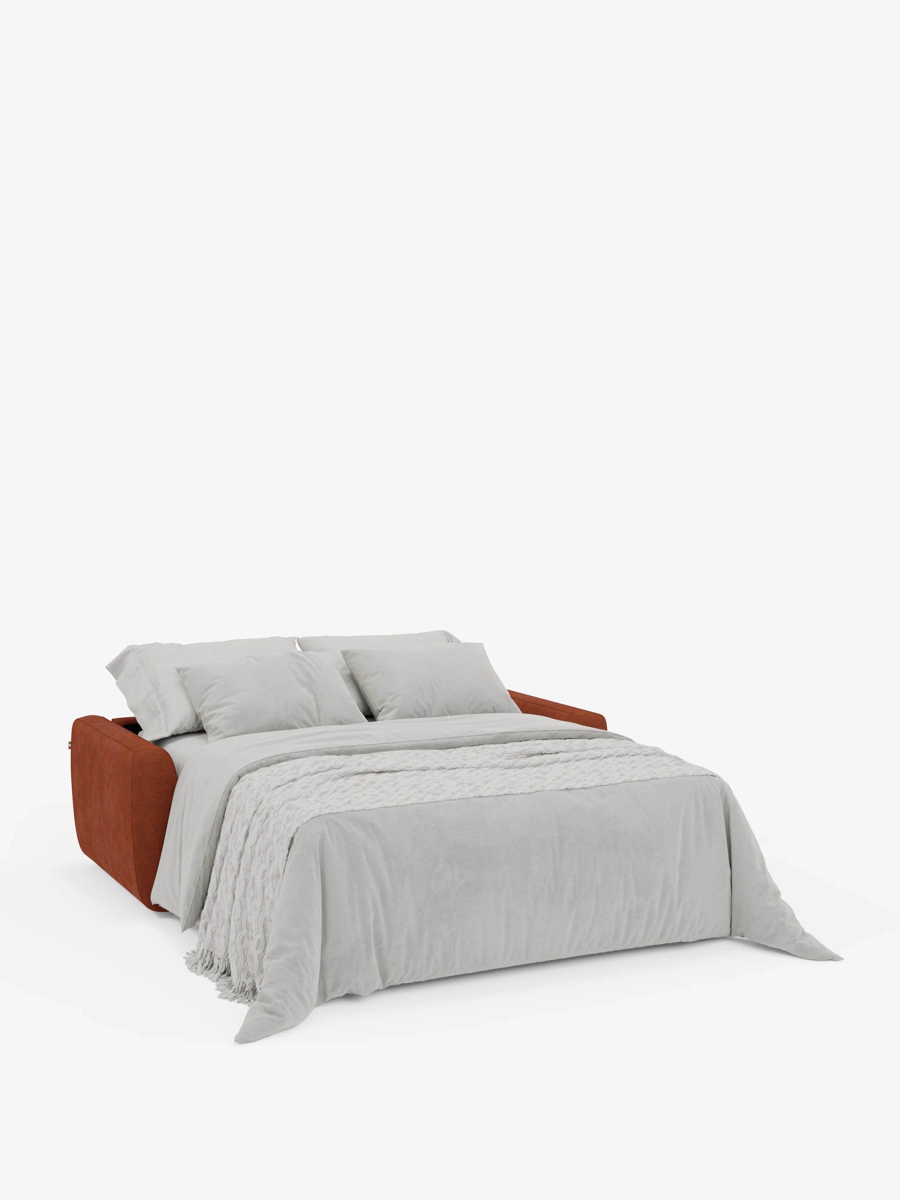 Leonida divano letto sfoderabile 3 posti - materasso alto 18 cm incluso e vano porta-cuscini in Tessuto Smacchiabile