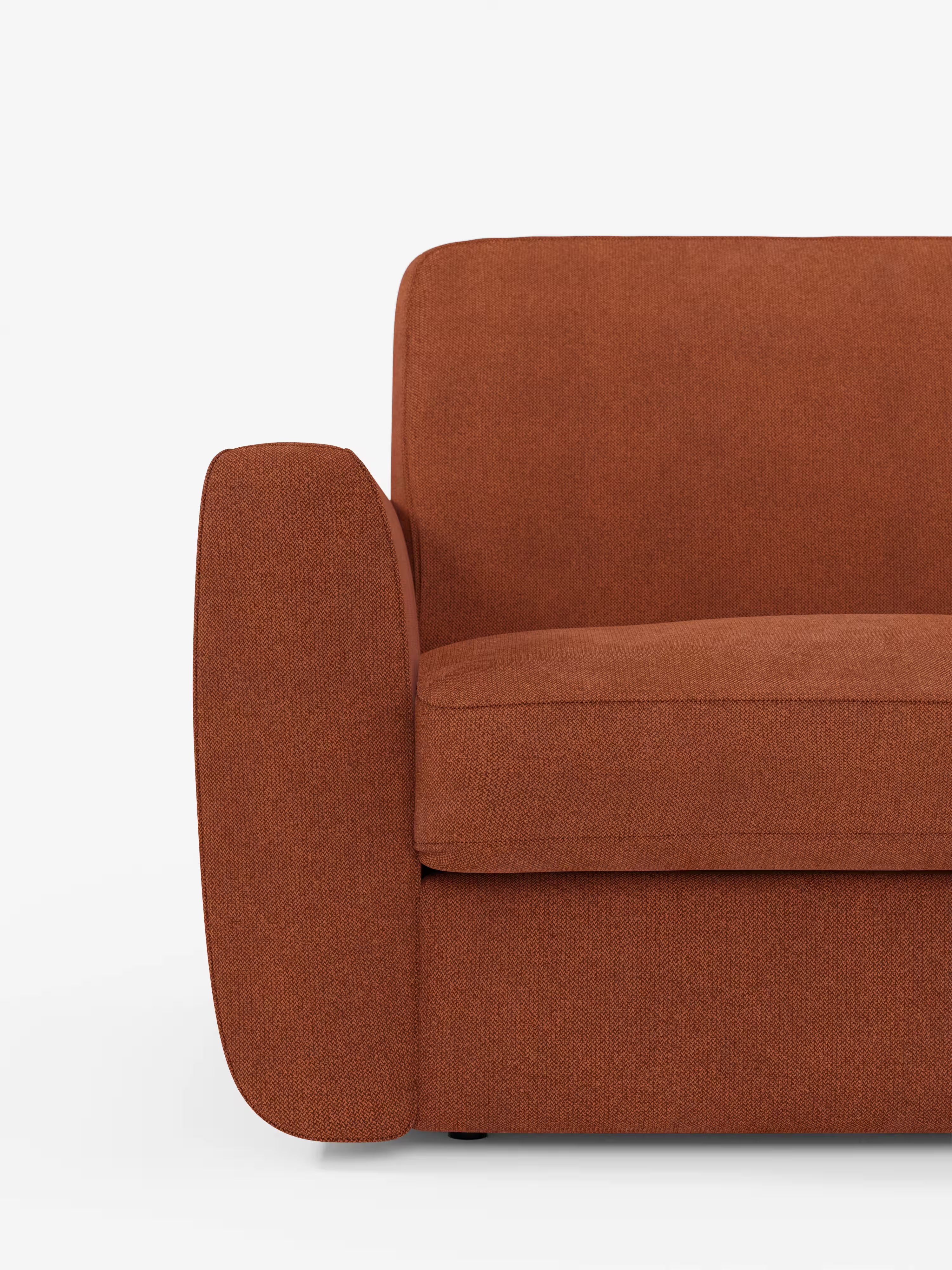 Leonida divano letto sfoderabile 3 posti - materasso alto 18 cm incluso e vano porta-cuscini in Tessuto Smacchiabile
