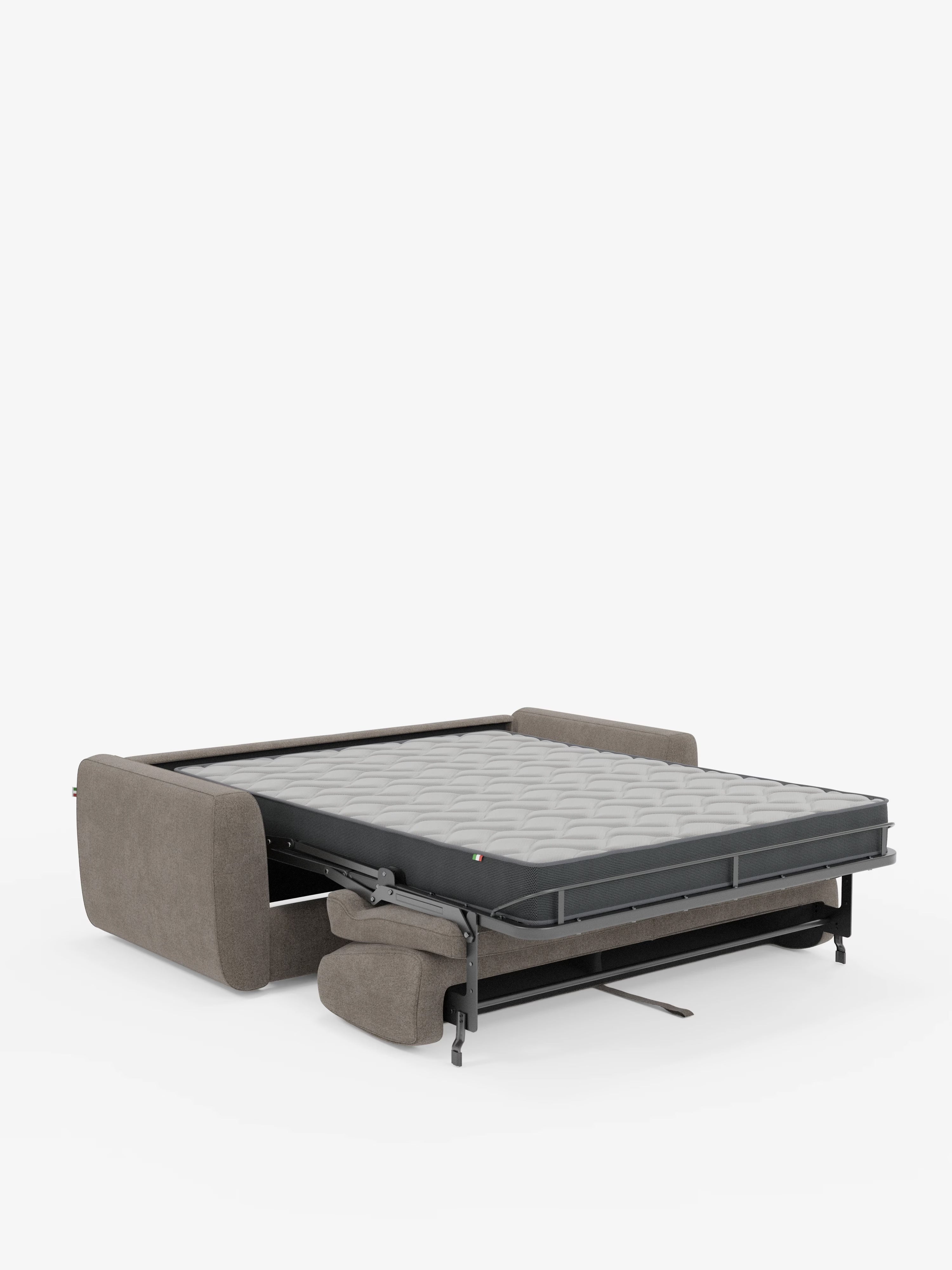 Leonida divano letto sfoderabile 3 posti - materasso alto 18 cm incluso e vano porta-cuscini in Tessuto Smacchiabile