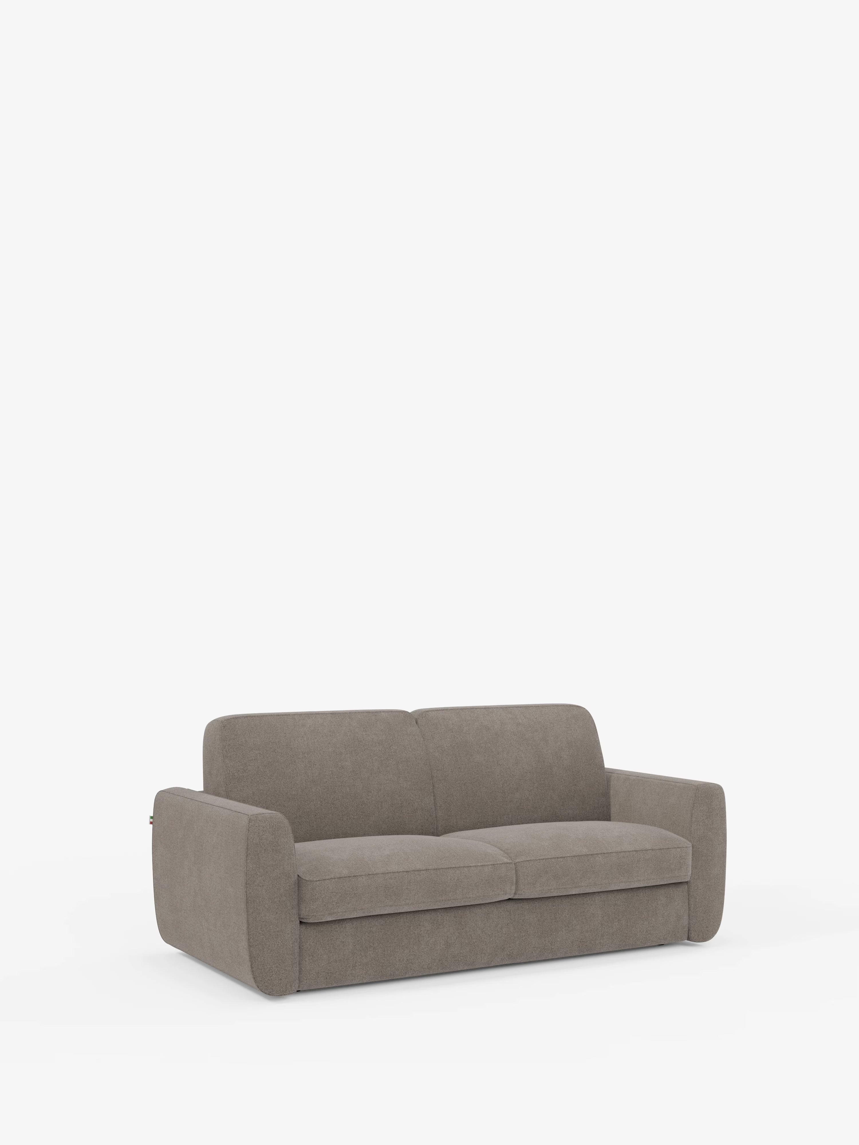 Leonida divano letto sfoderabile 3 posti - materasso alto 18 cm incluso e vano porta-cuscini in Tessuto Smacchiabile