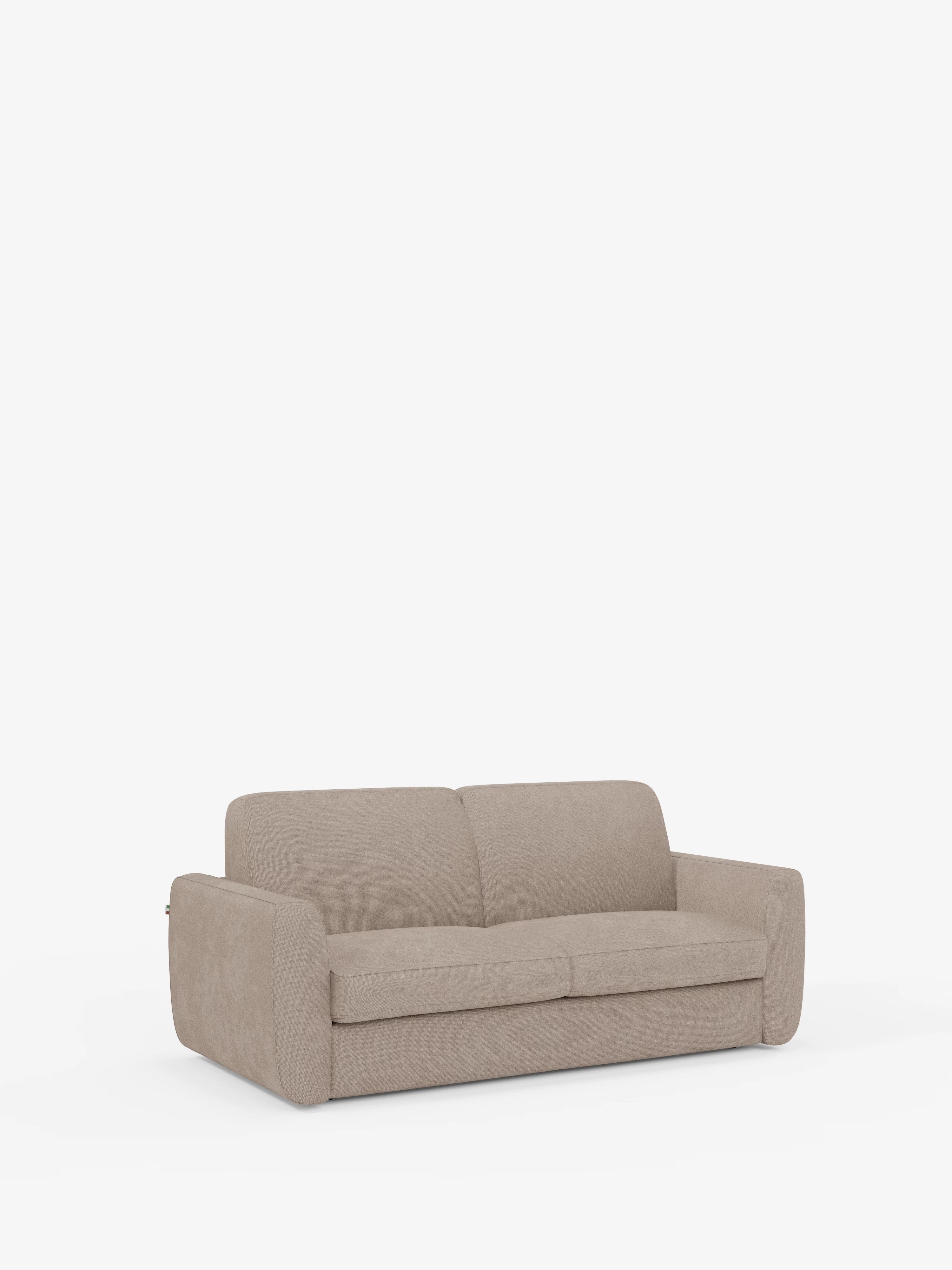 Leonida divano letto sfoderabile 3 posti - materasso alto 18 cm incluso e vano porta-cuscini in Tessuto Smacchiabile