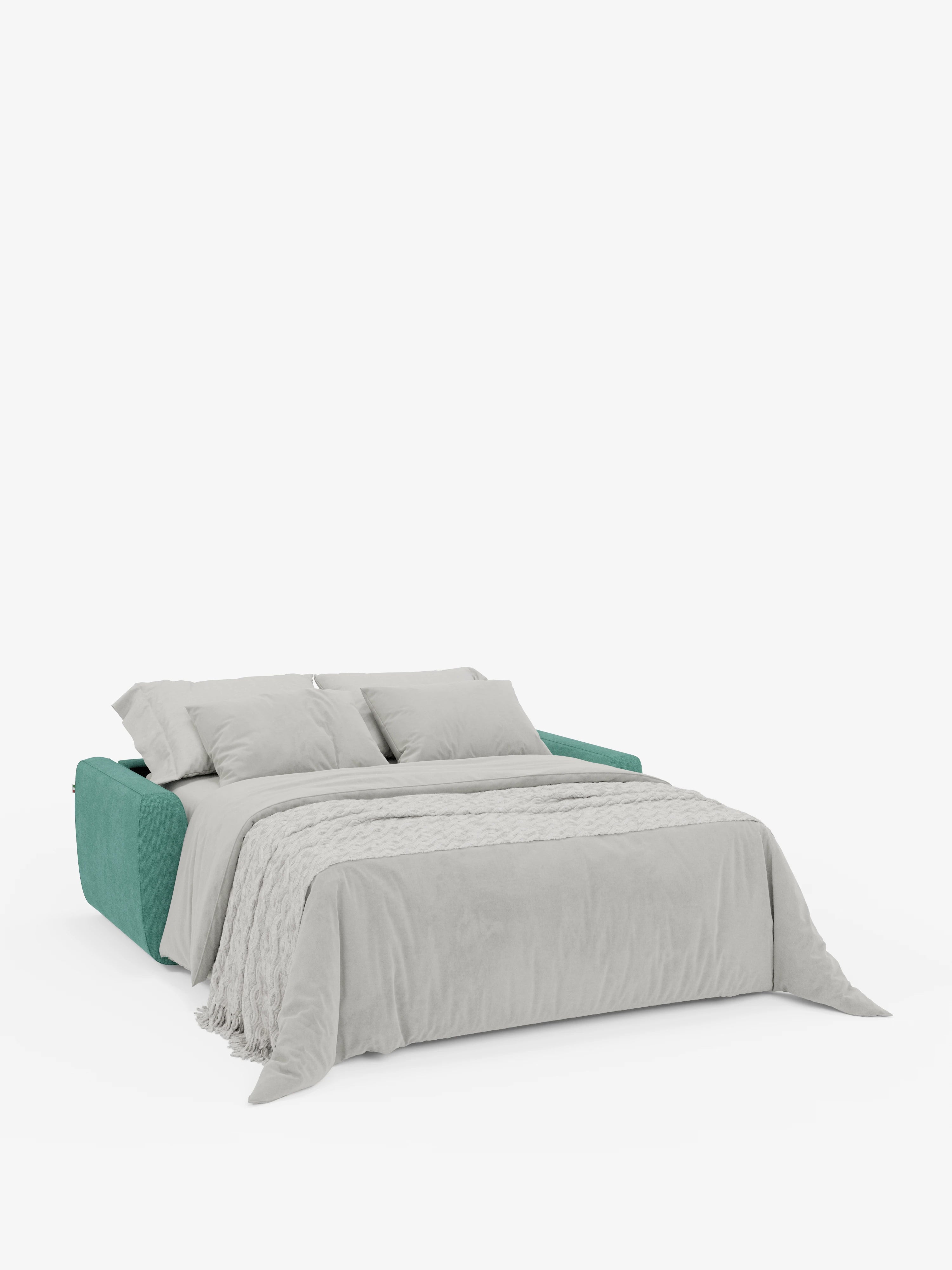 Leonida divano letto sfoderabile 3 posti - materasso alto 18 cm incluso e vano porta-cuscini in Tessuto Smacchiabile