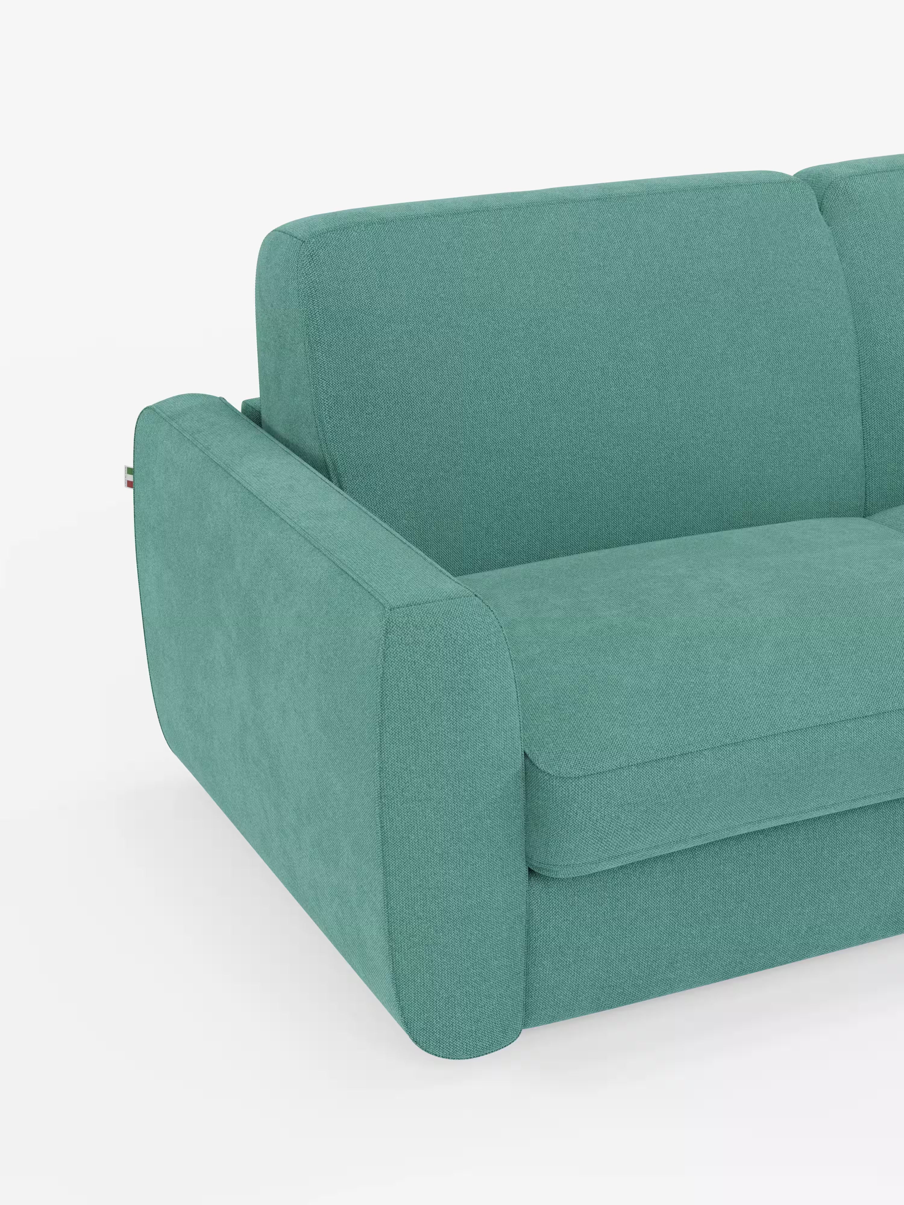 Leonida divano letto sfoderabile 3 posti - materasso alto 18 cm incluso e vano porta-cuscini in Tessuto Smacchiabile