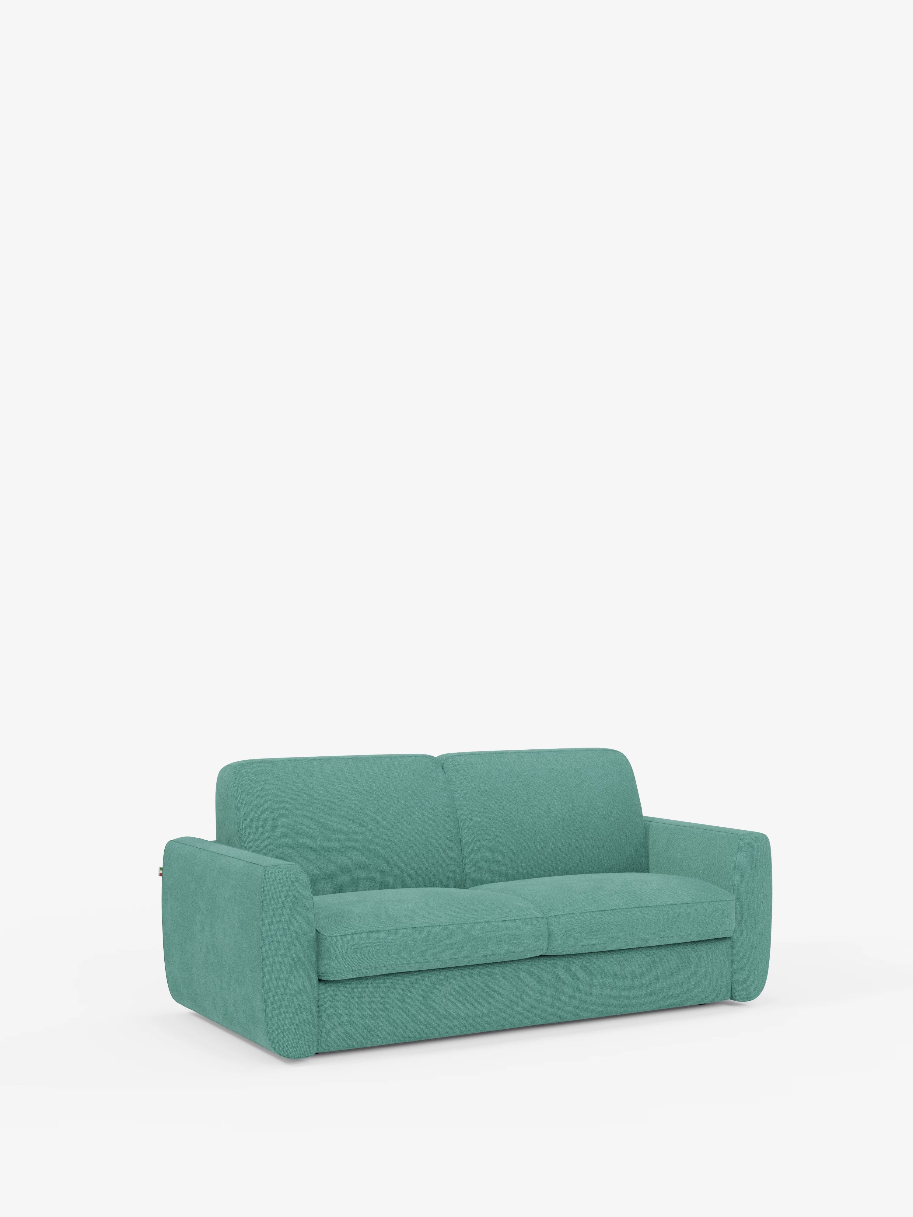 Leonida divano letto sfoderabile 3 posti - materasso alto 18 cm incluso e vano porta-cuscini in Tessuto Smacchiabile