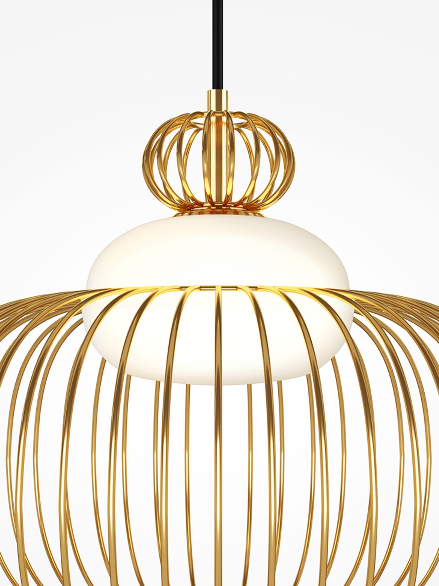 Levitation Lampada a sospensione di design in ottone con paralume a fili Ø35 cm