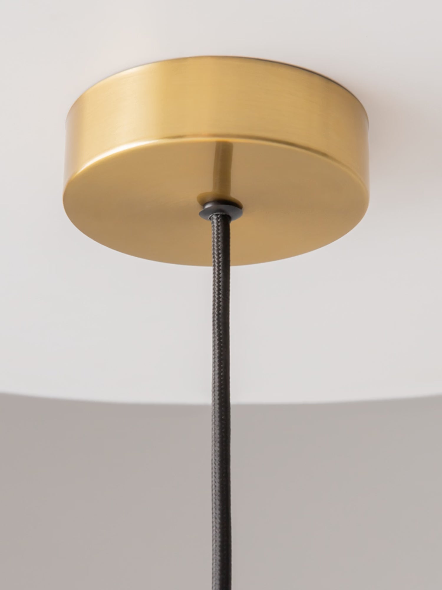 Levitation Brass finish metal pendant lamp with glass diffuser Ø50 cm