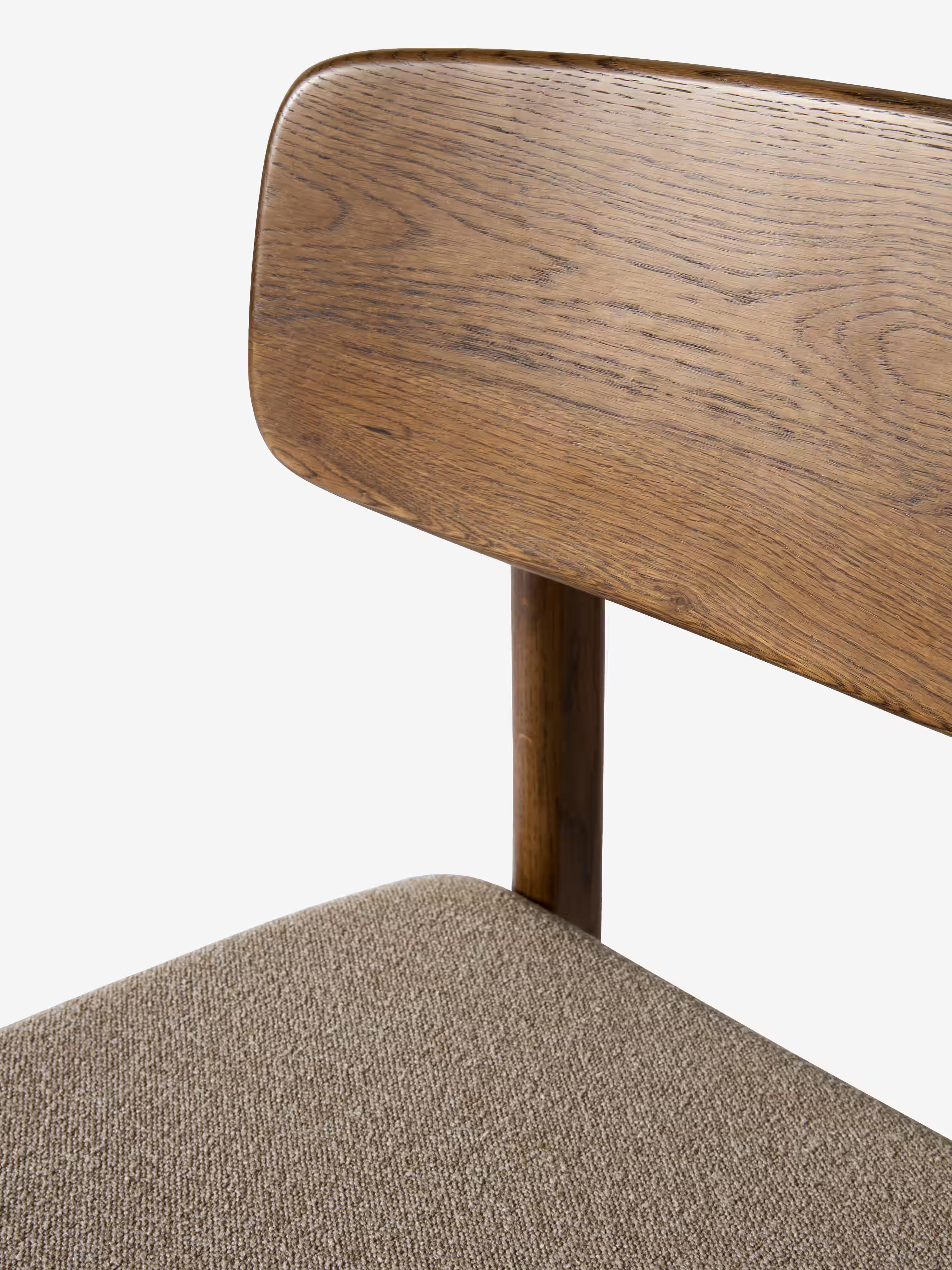 Livo Chaise en chêne massif avec assise rembourrée en tissu beige