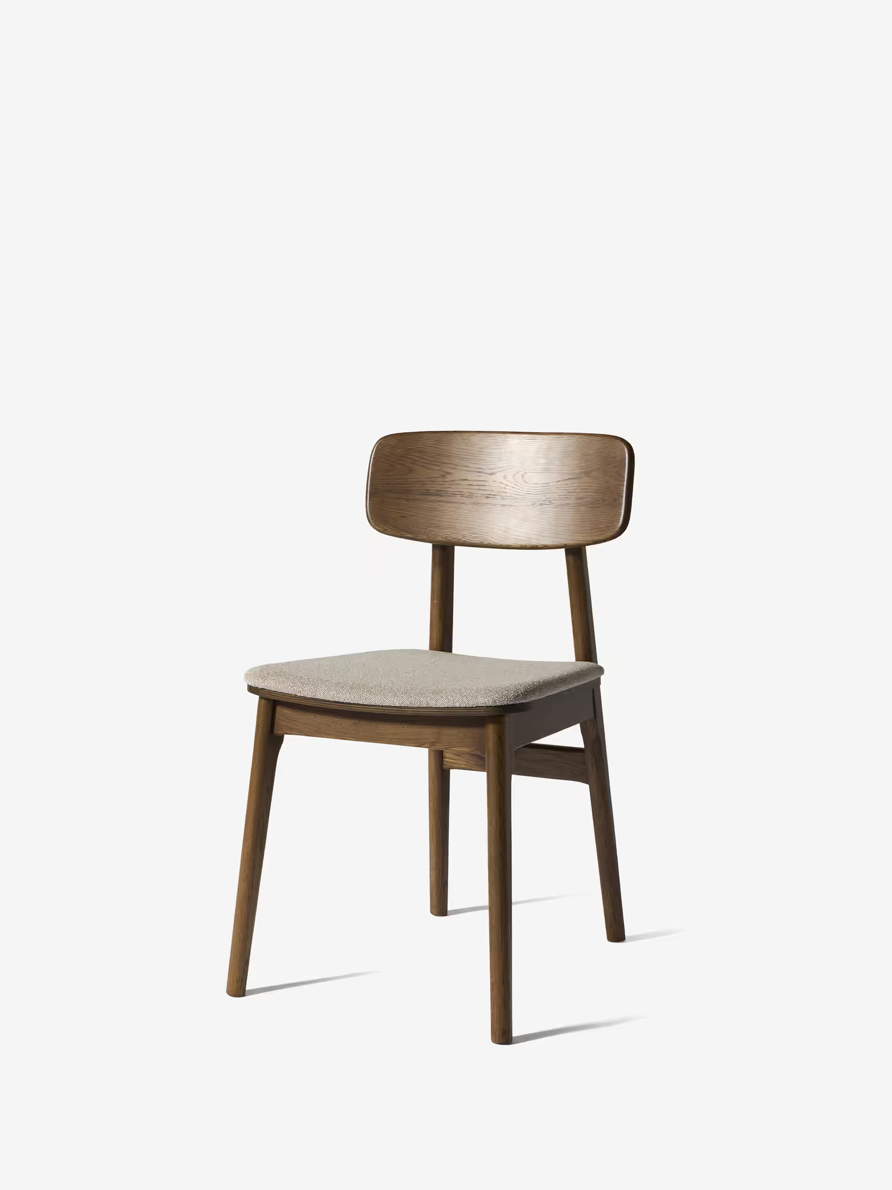 Livo Chaise en chêne massif avec assise rembourrée en tissu beige