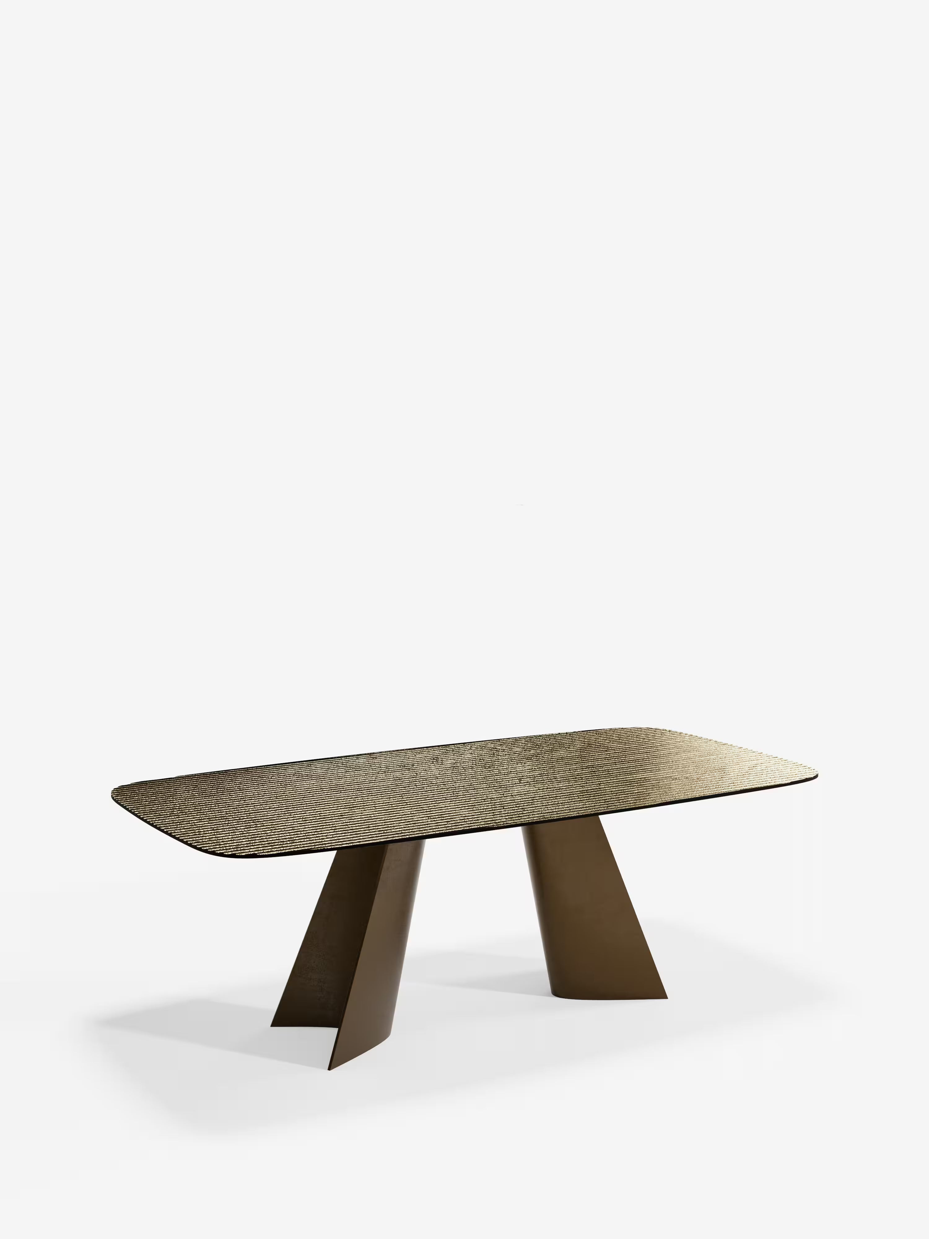 Louis Tavolo da pranzo rettangolare 210x110 cm in vetro rigato retroargentato