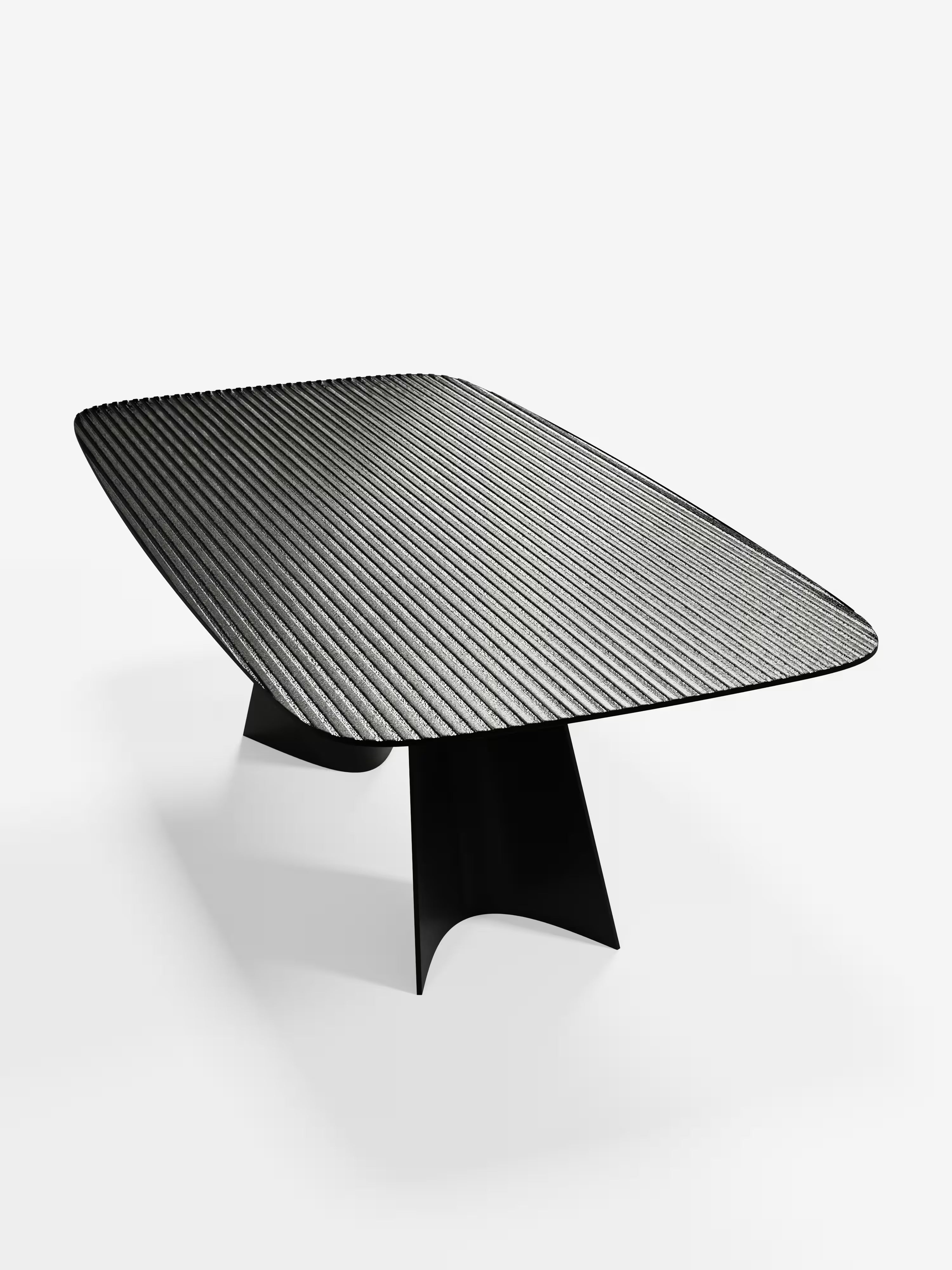 Louis Tavolo da pranzo rettangolare 210x110 cm in vetro rigato retroargentato
