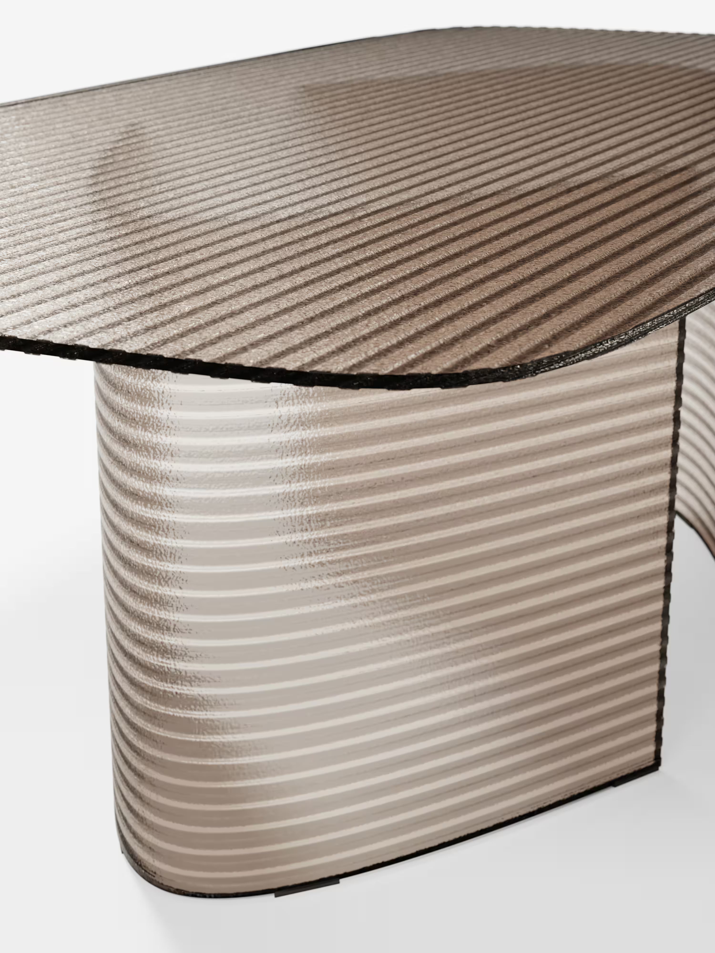 Lovely Tavolo da pranzo rettangolare 240×120 cm in vetro rigato