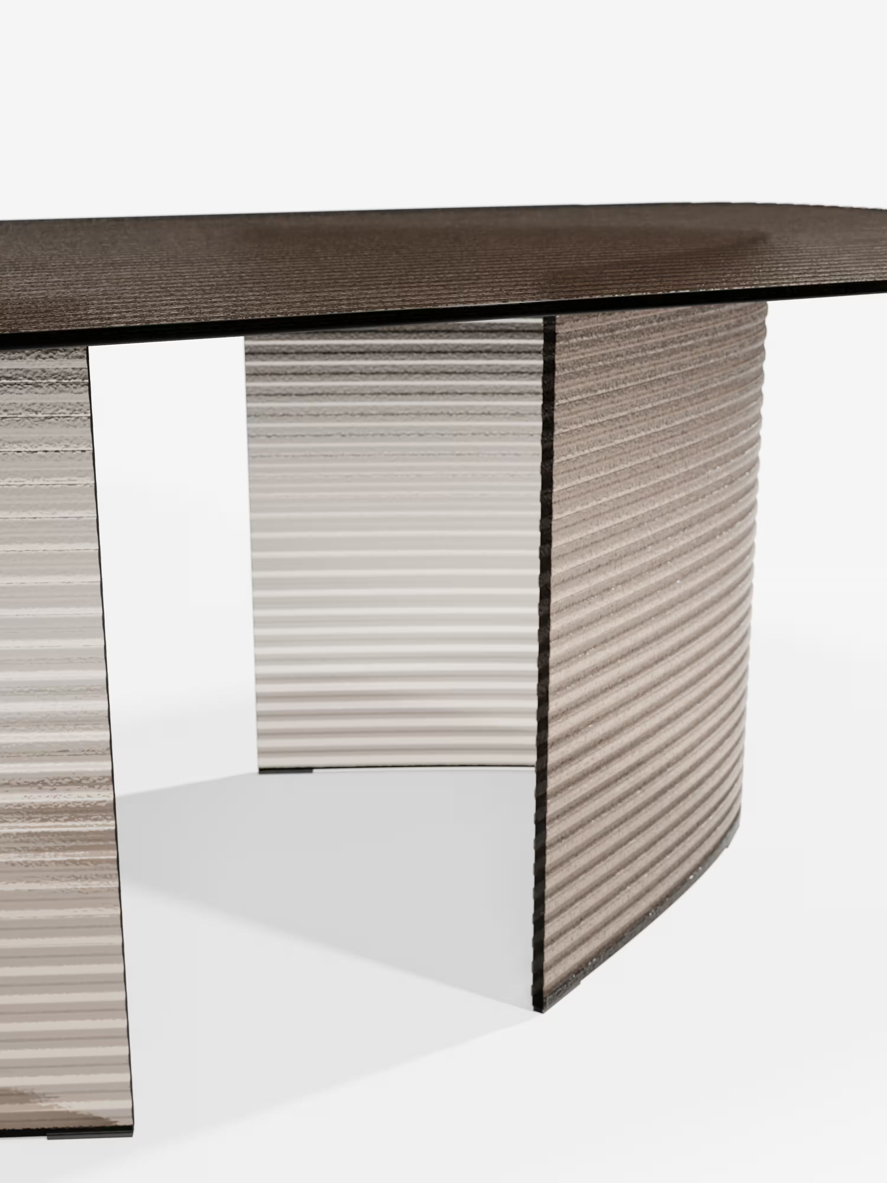 Lovely Tavolo da pranzo rettangolare 240×120 cm in vetro rigato