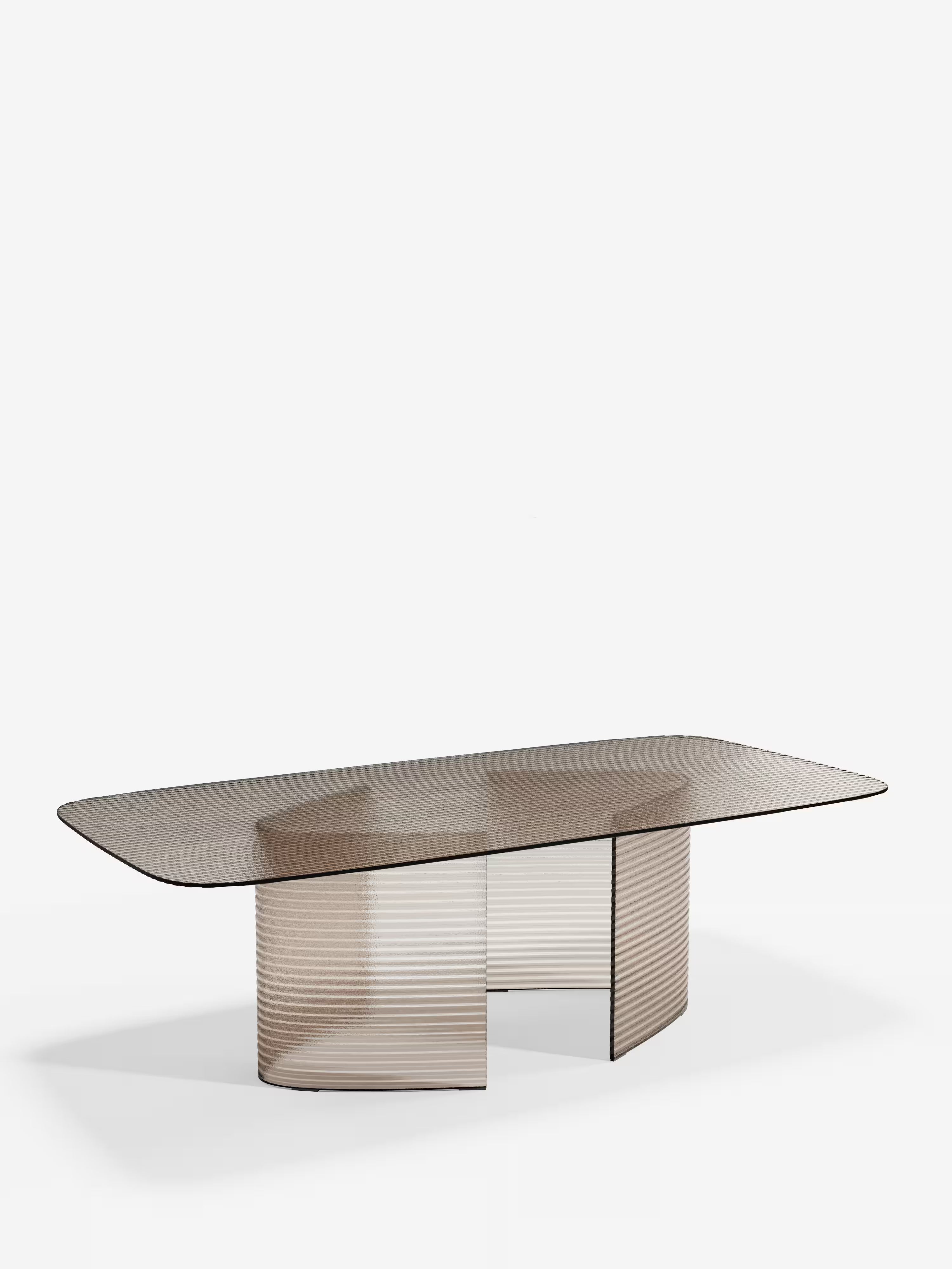 Lovely Tavolo da pranzo rettangolare 240×120 cm in vetro rigato