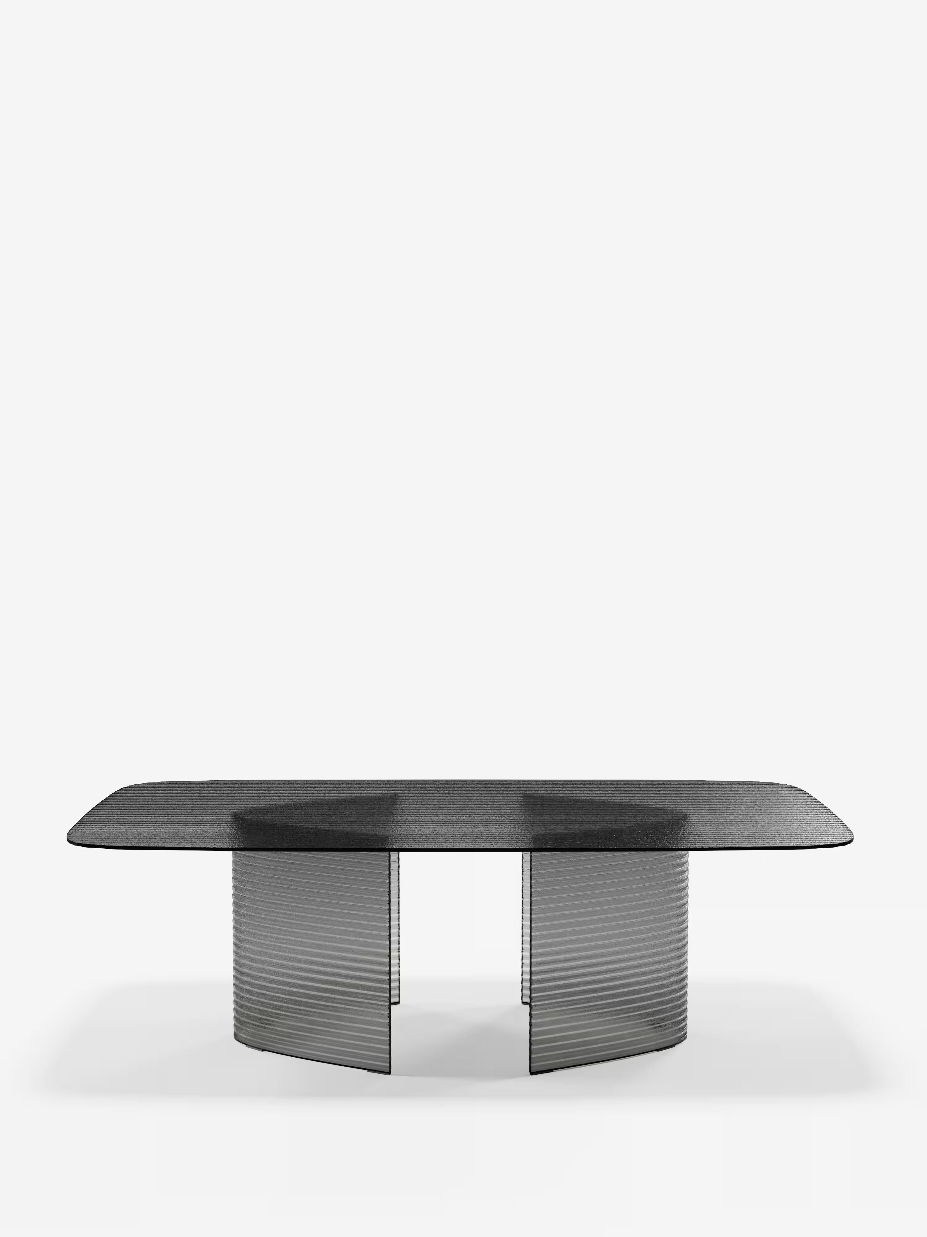Lovely Tavolo da pranzo rettangolare 240×120 cm in vetro rigato