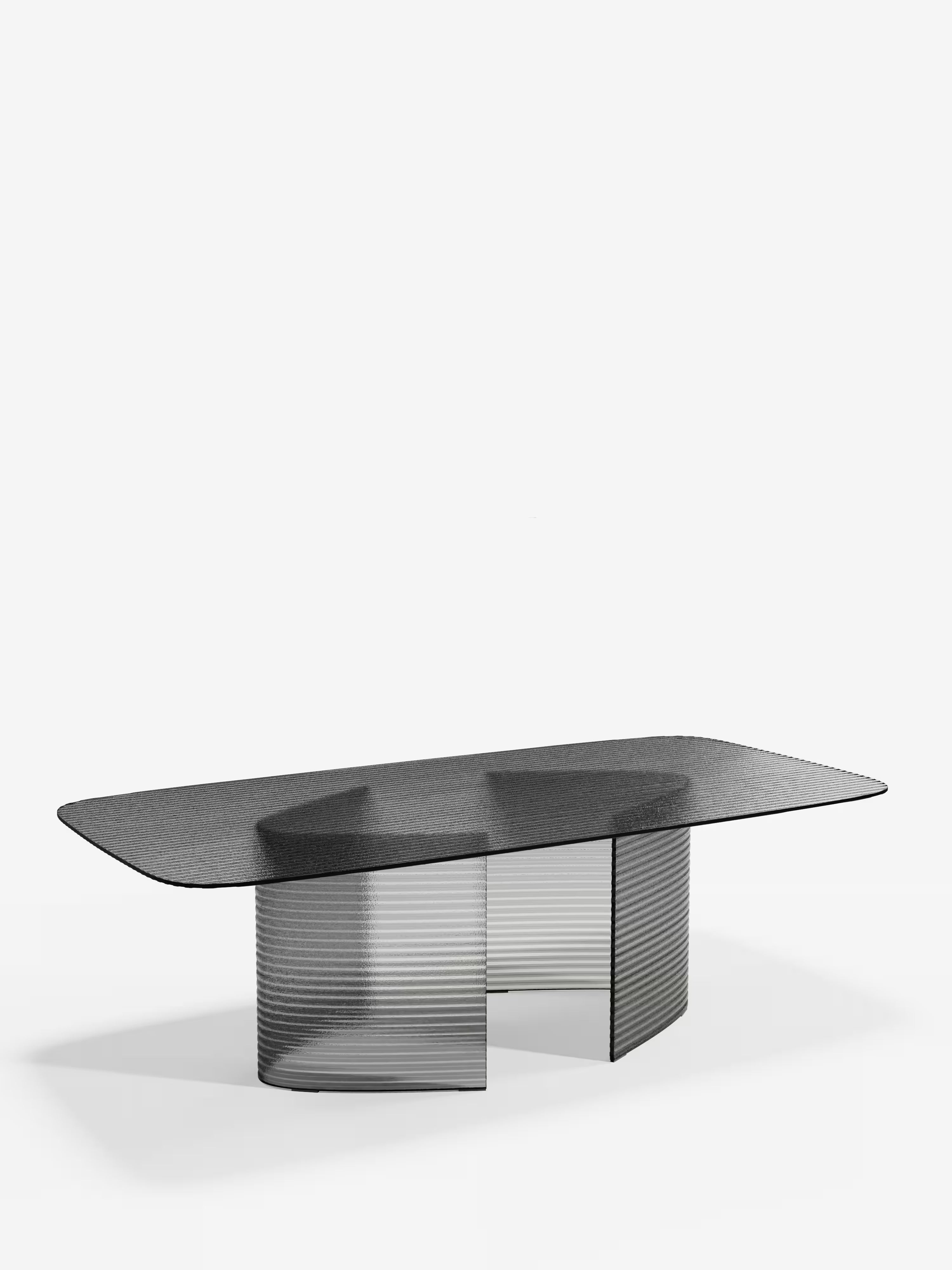 Lovely Tavolo da pranzo rettangolare 240×120 cm in vetro rigato