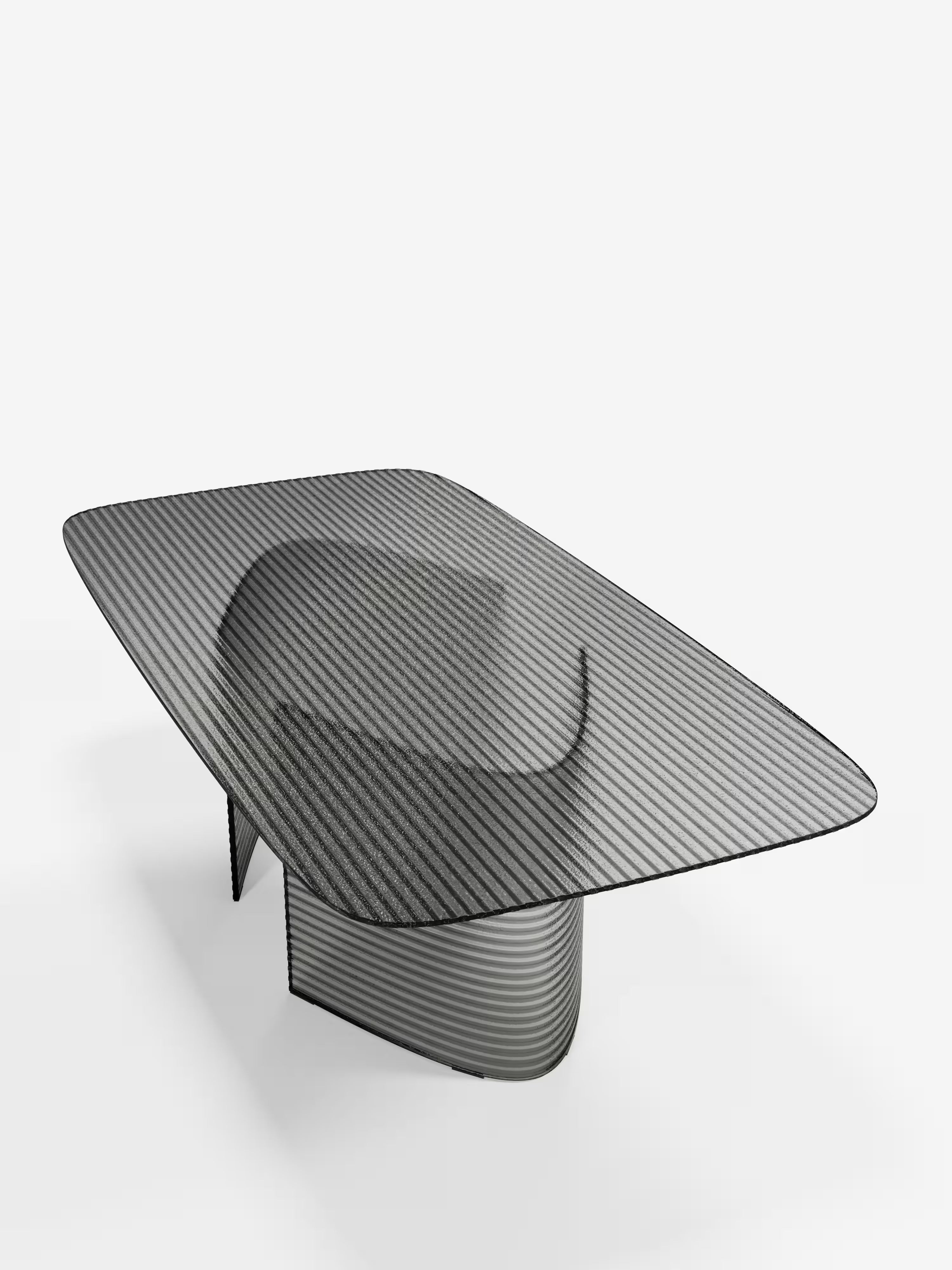 Lovely Tavolo da pranzo rettangolare 240×120 cm in vetro rigato