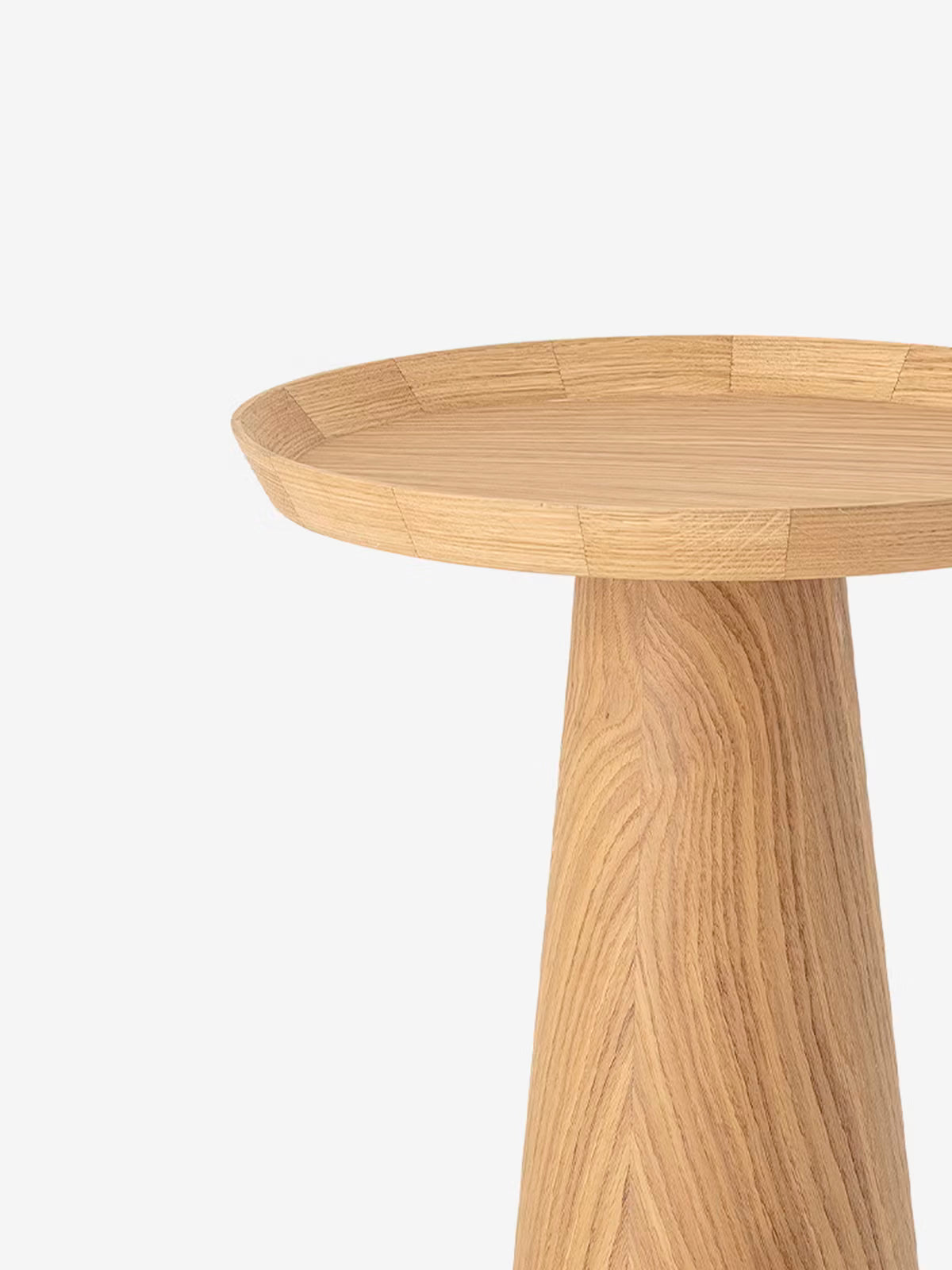 Luana Round side table in natural FSC® oak - conical side table Ø44 cm