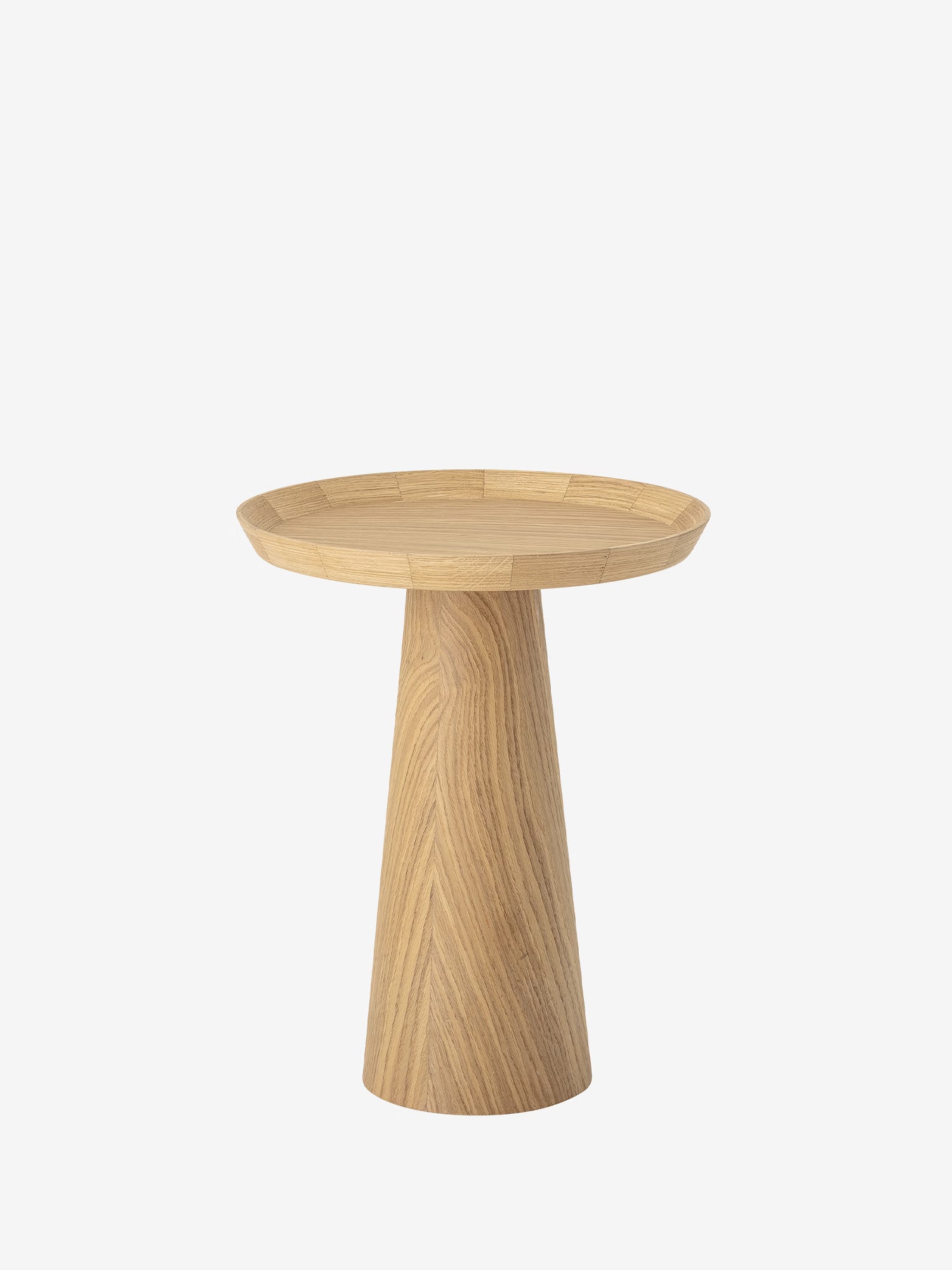 Luana Tavolino d'appoggio rotondo in rovere naturale FSC® - Side table conico Ø44 cm