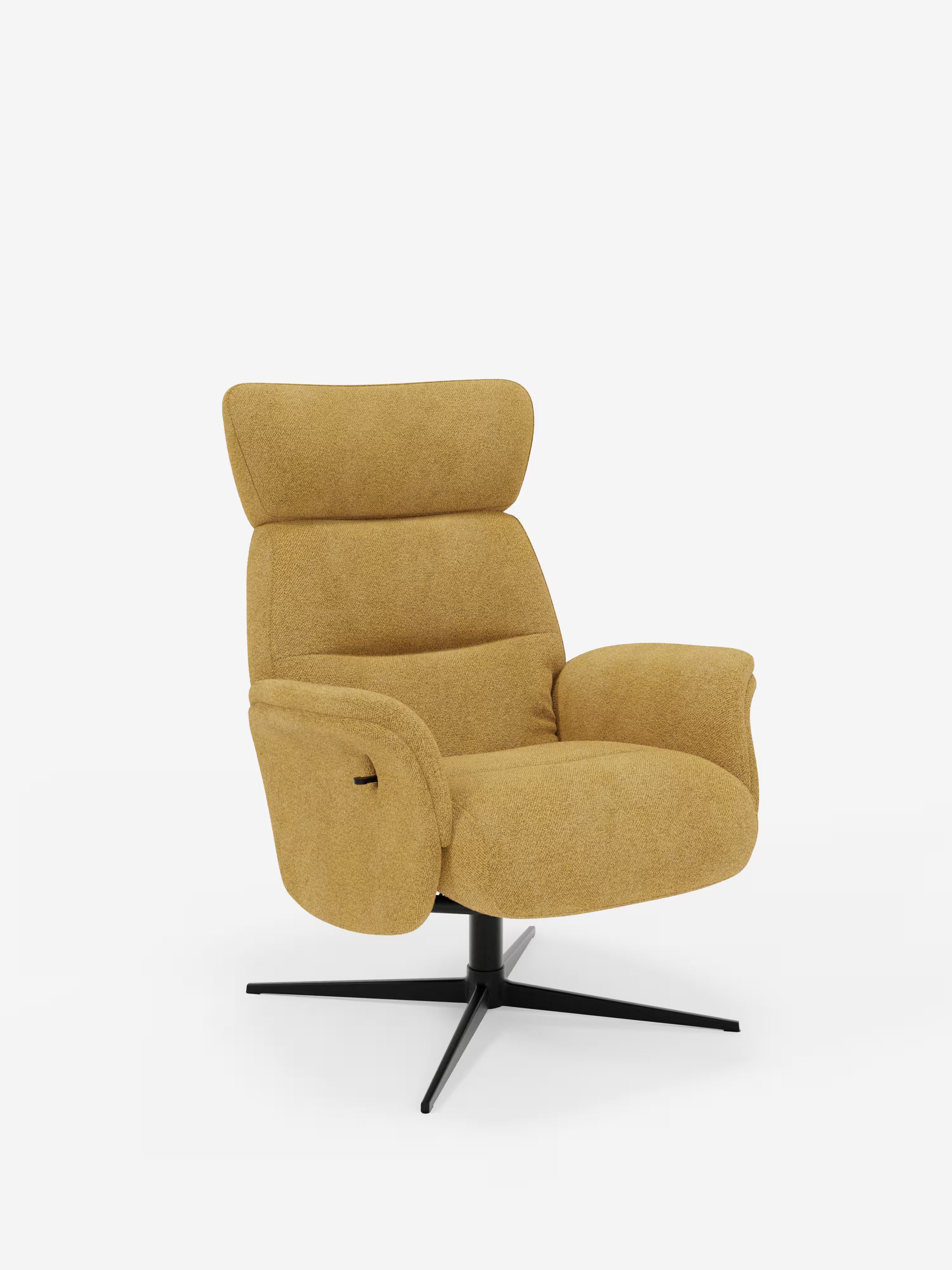 Lunor sillón relax reclinable con reposacabezas regulable y reposapiés a juego en tejido bouclé impermeable