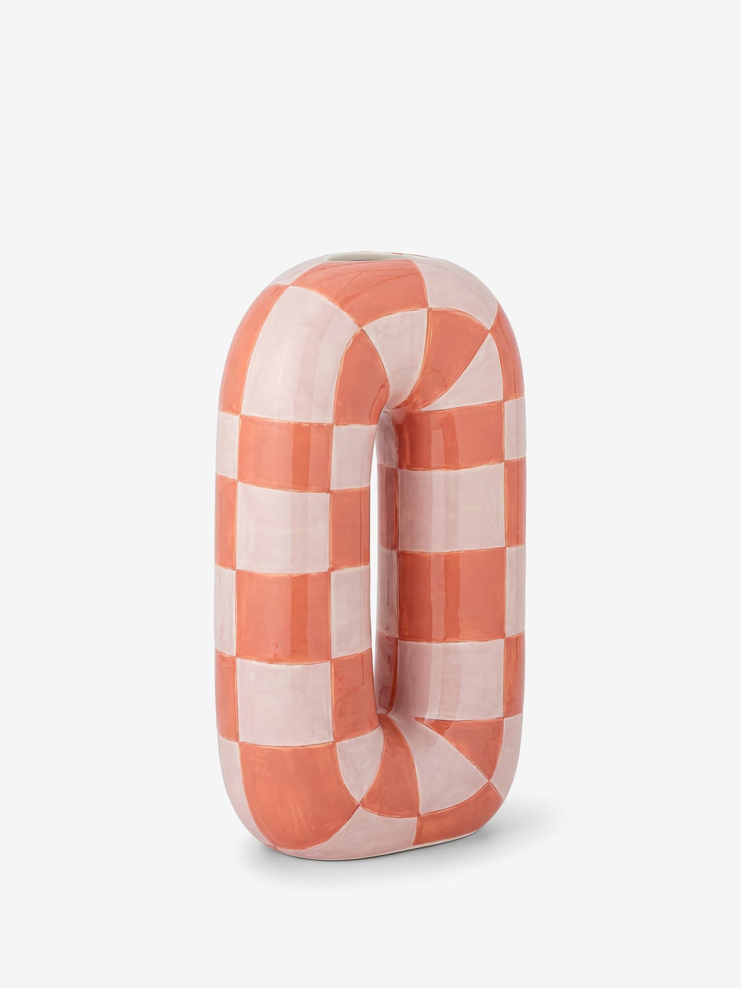 Mae vase en céramique dolomite orange au design sculptural