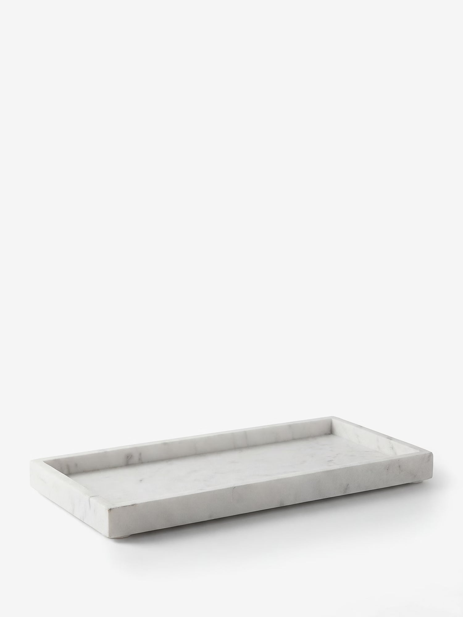 Majsa plateau rectangulaire en marbre blanc au charme essentiel 38x18 cm