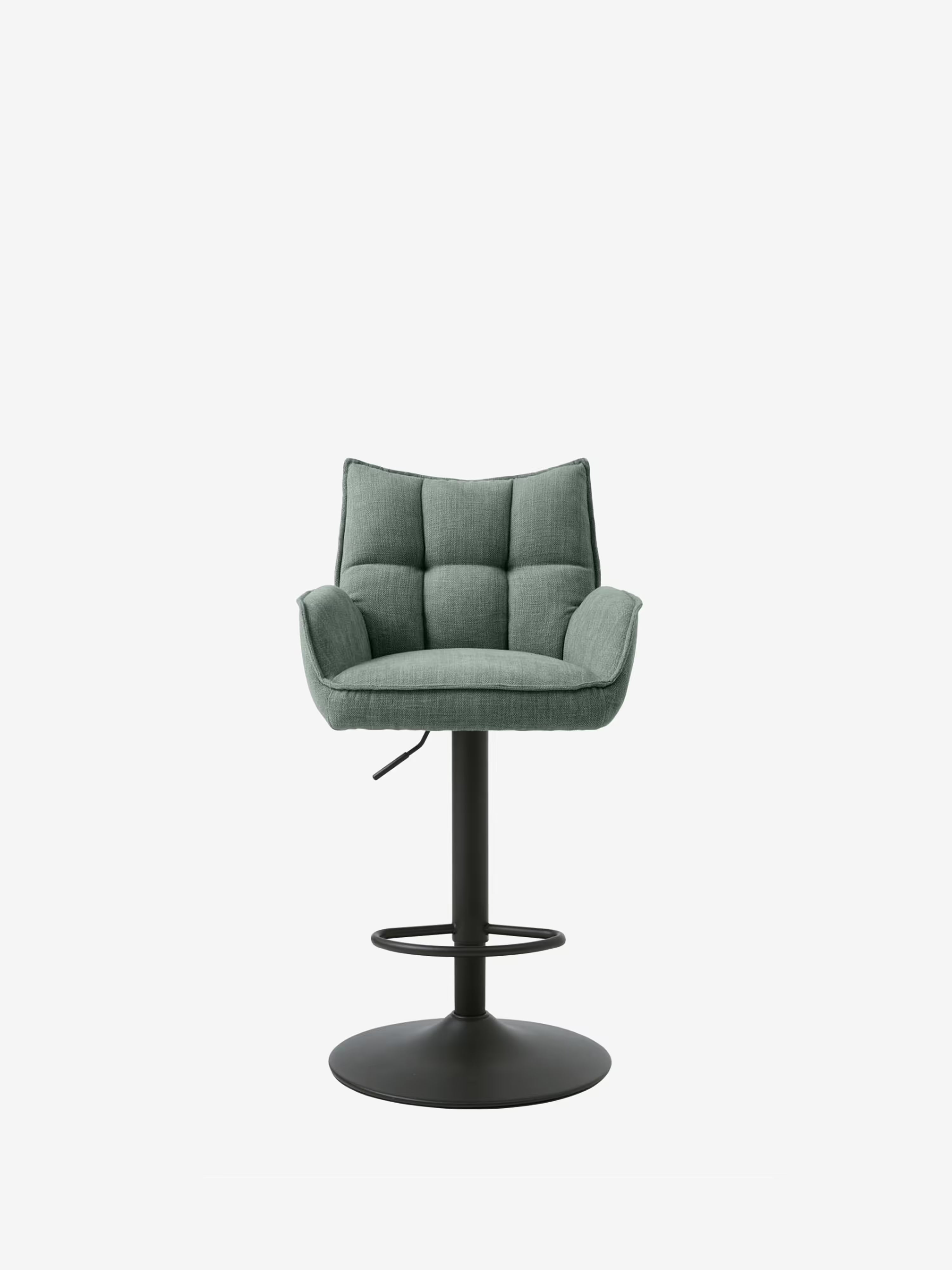 Marilla Tabouret de bar réglable en hauteur et pivotant - tissu certifié et base en métal