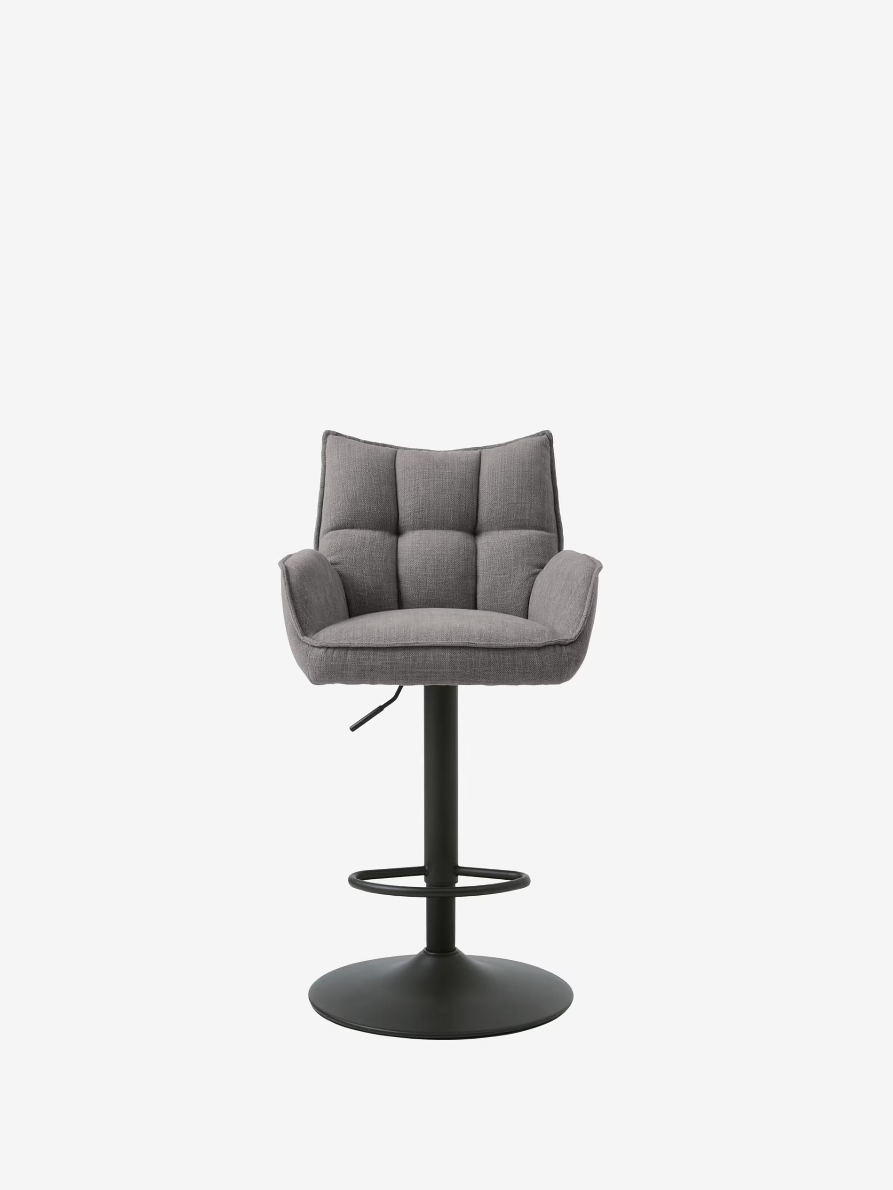 Marilla Tabouret de bar réglable en hauteur et pivotant - tissu certifié et base en métal