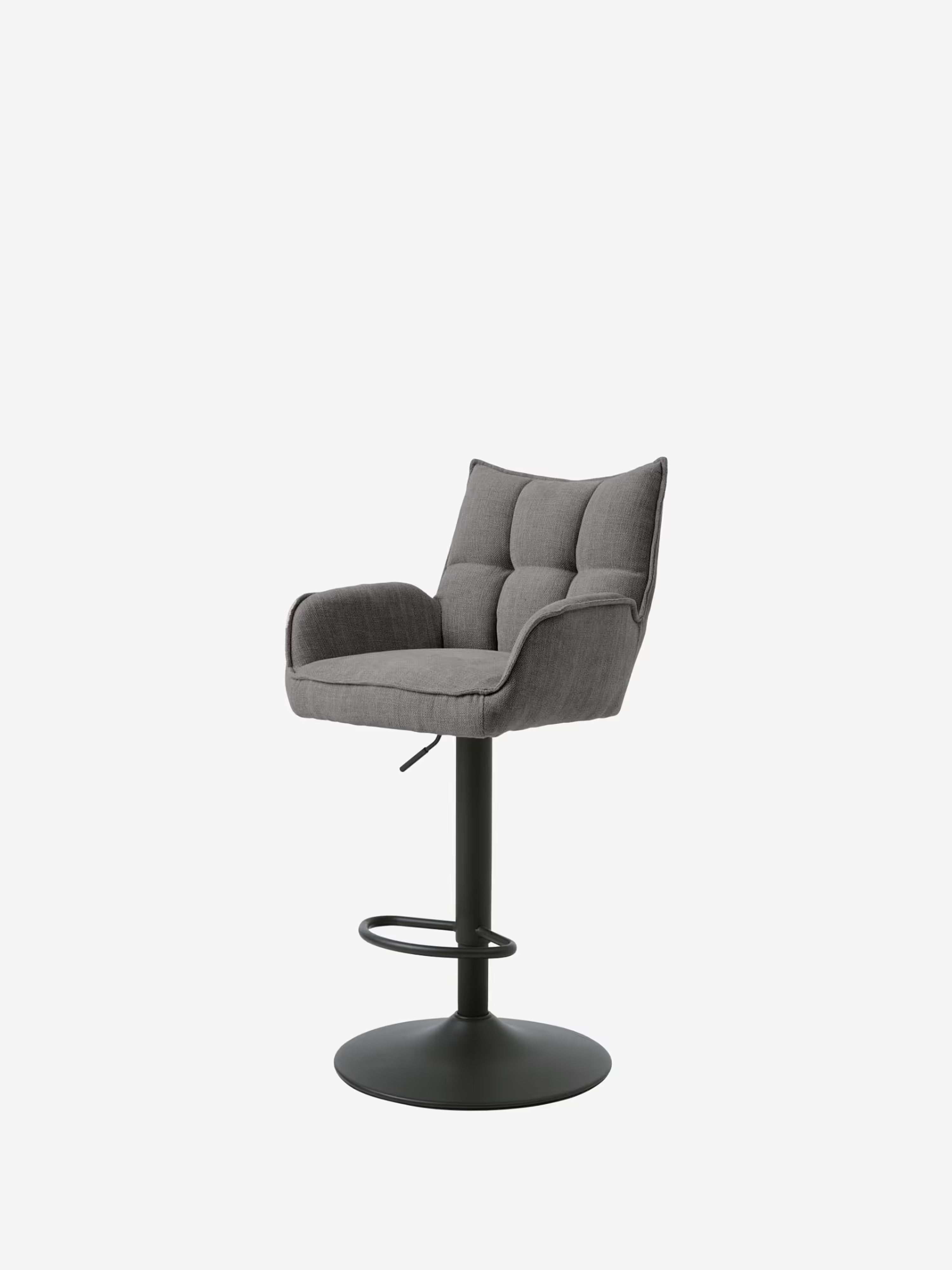 Marilla Tabouret de bar réglable en hauteur et pivotant - tissu certifié et base en métal