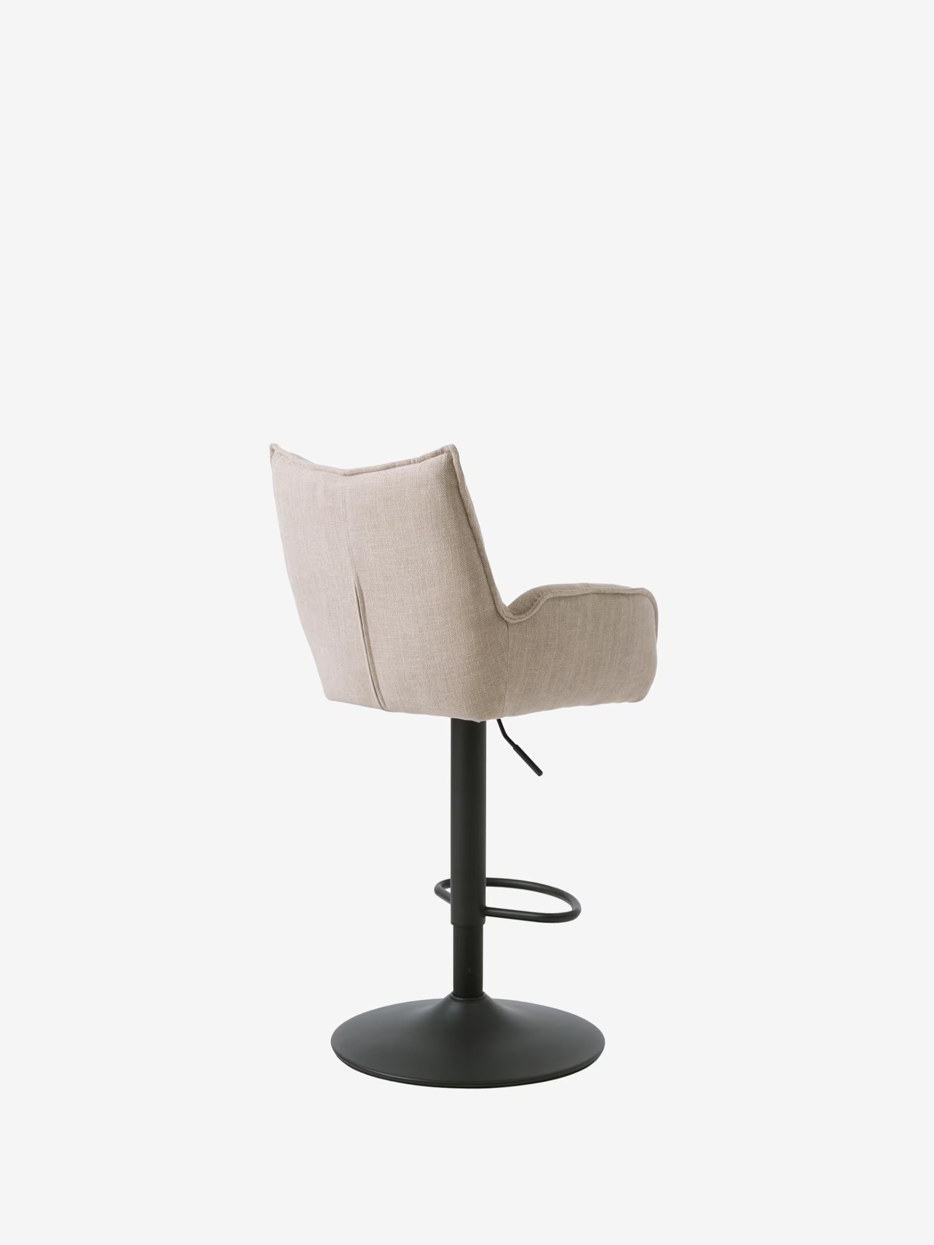 Marilla Tabouret de bar réglable en hauteur et pivotant - tissu certifié et base en métal