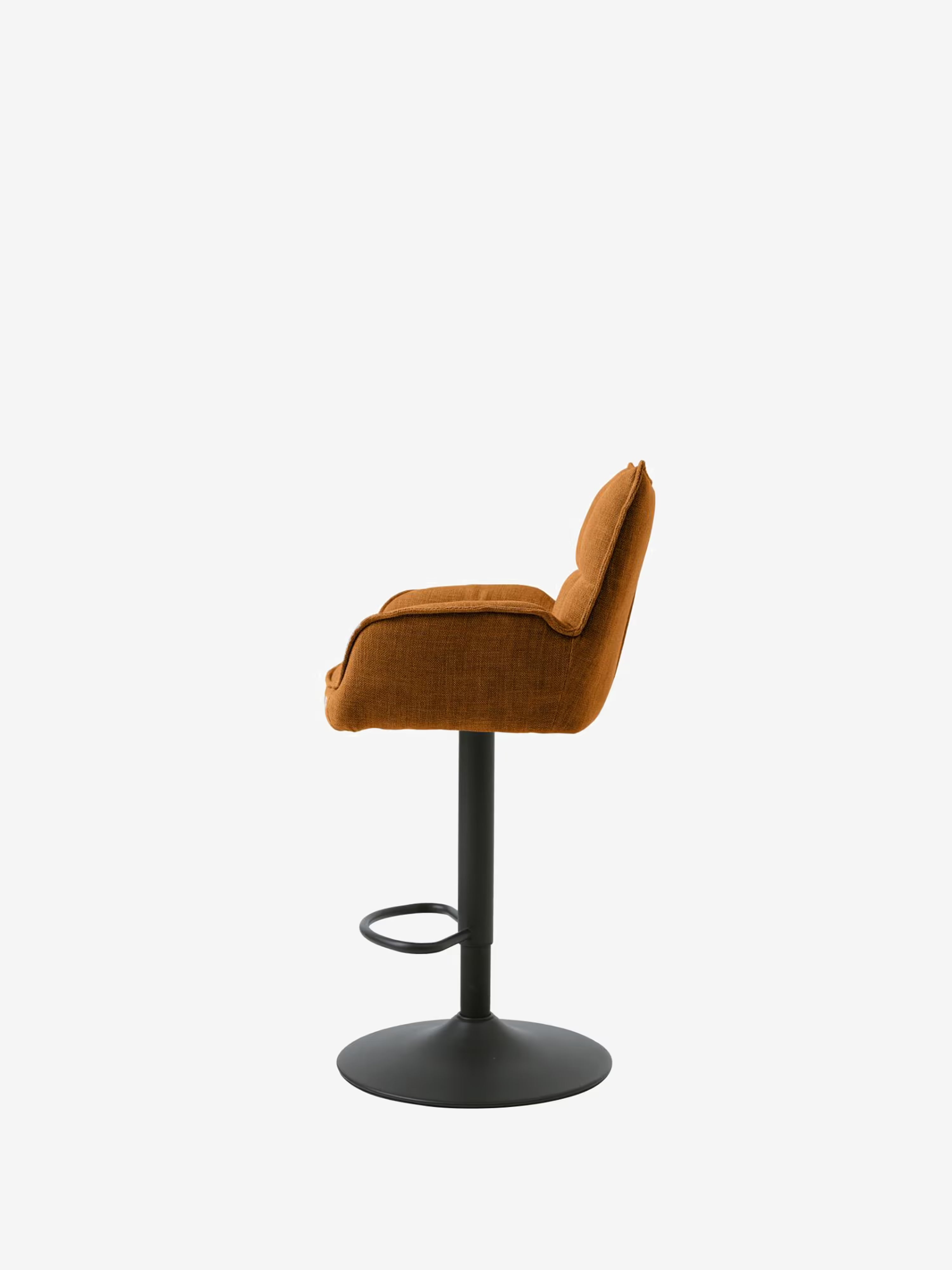 Marilla Tabouret de bar réglable en hauteur et pivotant - tissu certifié et base en métal