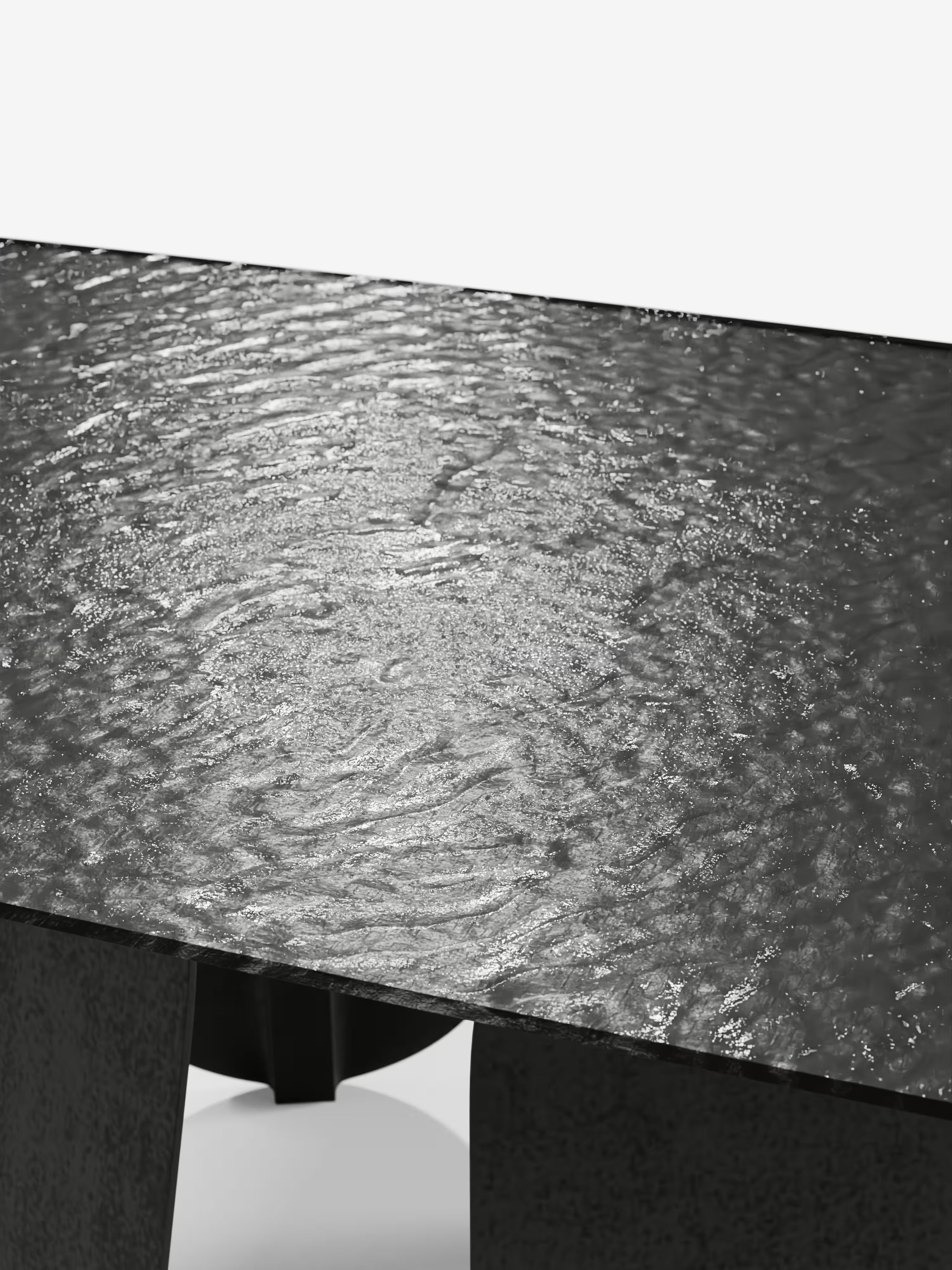Maya Mesa de comedor rectangular en vidrio martillado 210/240 cm