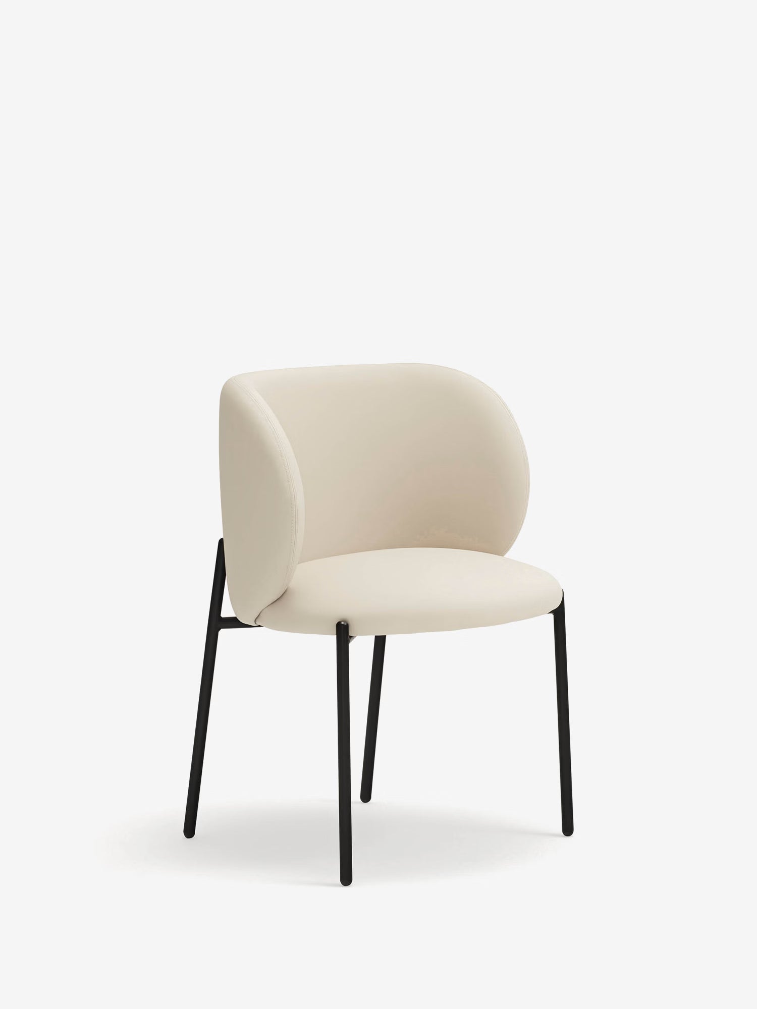 Mogi Chaise rembourrée en cuir vegan avec pieds en métal noir