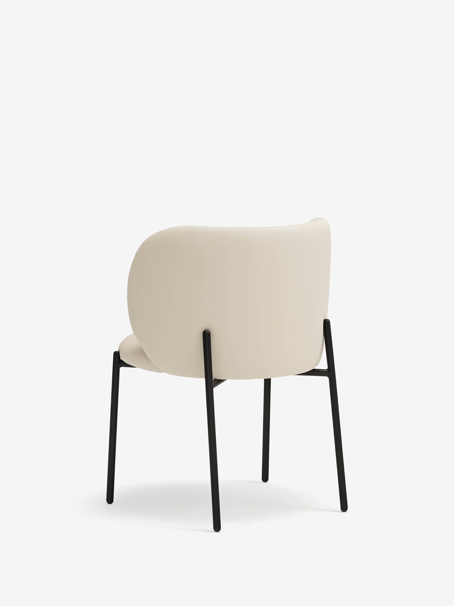 Mogi Chaise rembourrée en cuir vegan avec pieds en métal noir