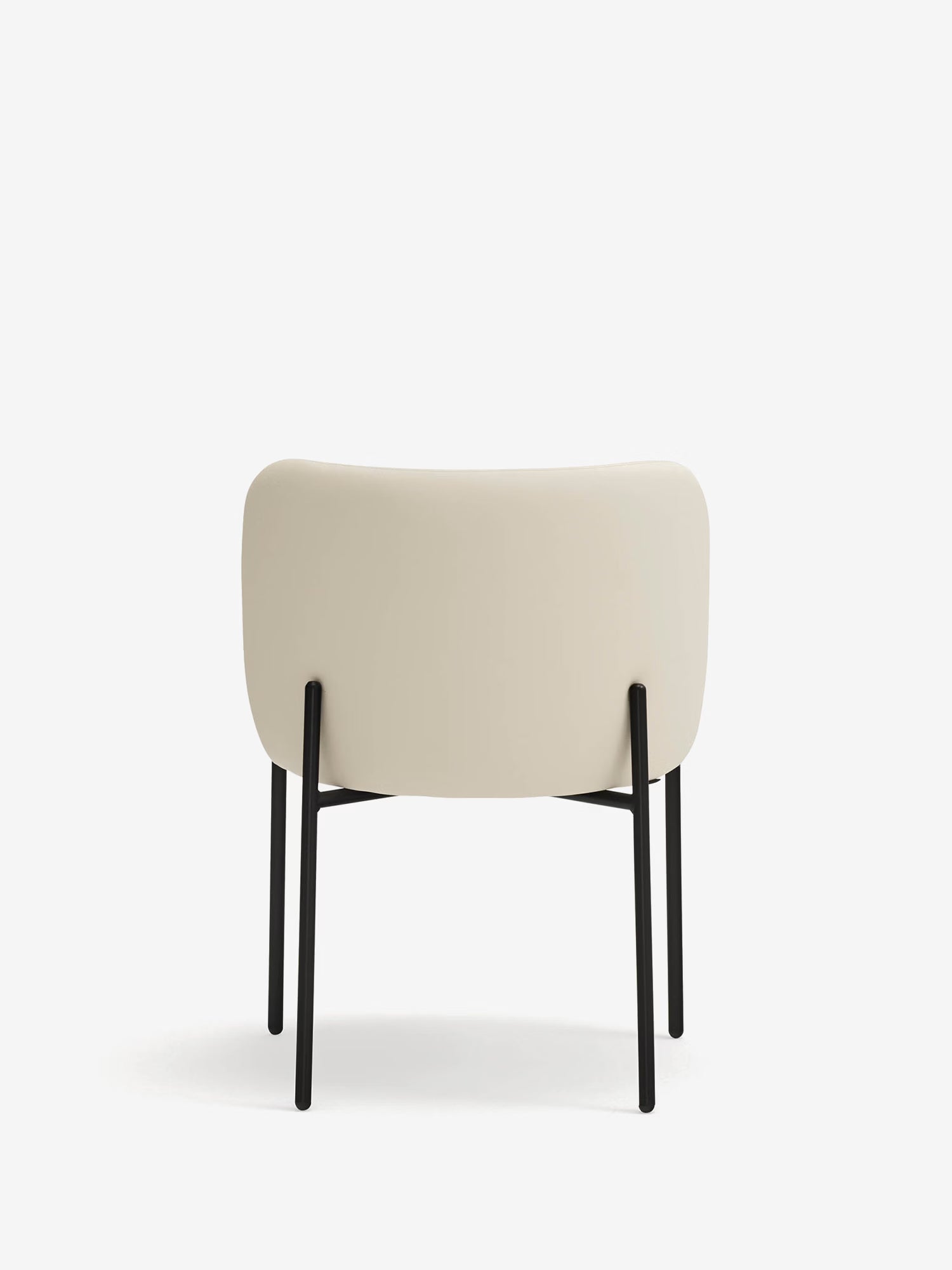 Mogi Chaise rembourrée en cuir vegan avec pieds en métal noir