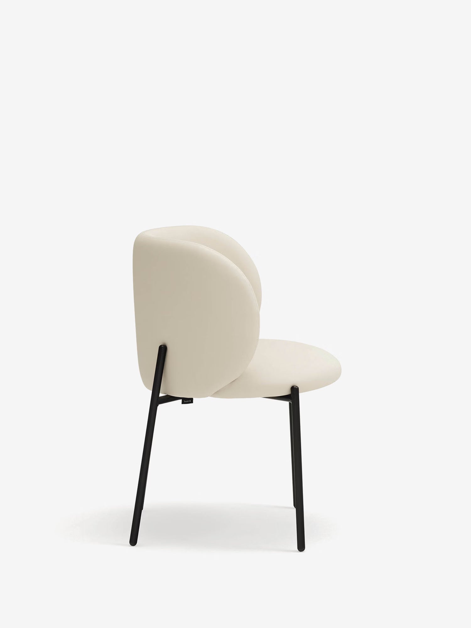 Mogi Chaise rembourrée en cuir vegan avec pieds en métal noir