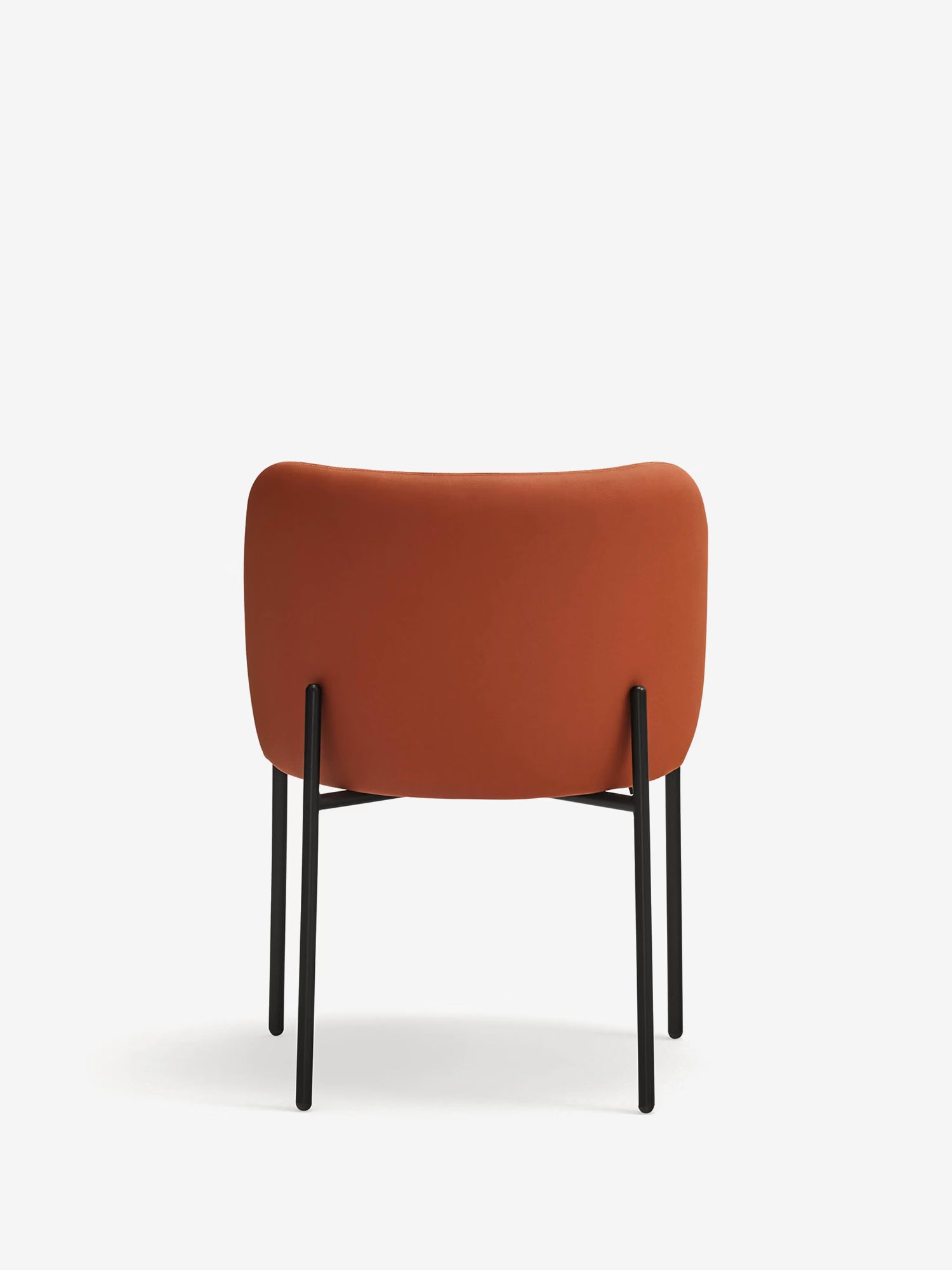 Mogi Chaise rembourrée en cuir vegan avec pieds en métal noir