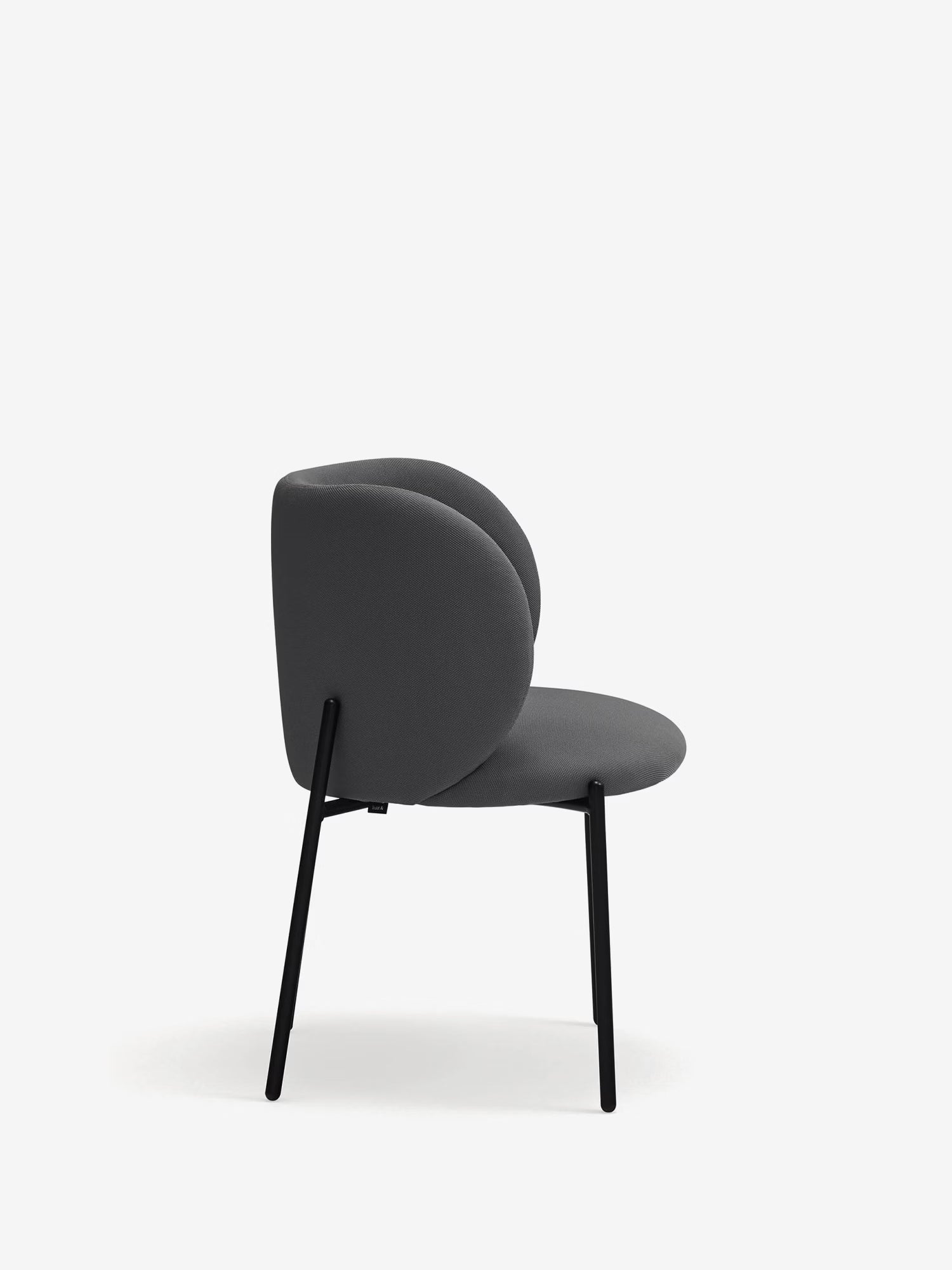 Mogi Chaise rembourrée en tissu recyclé certifié Oeko-tex® avec pieds en métal noir