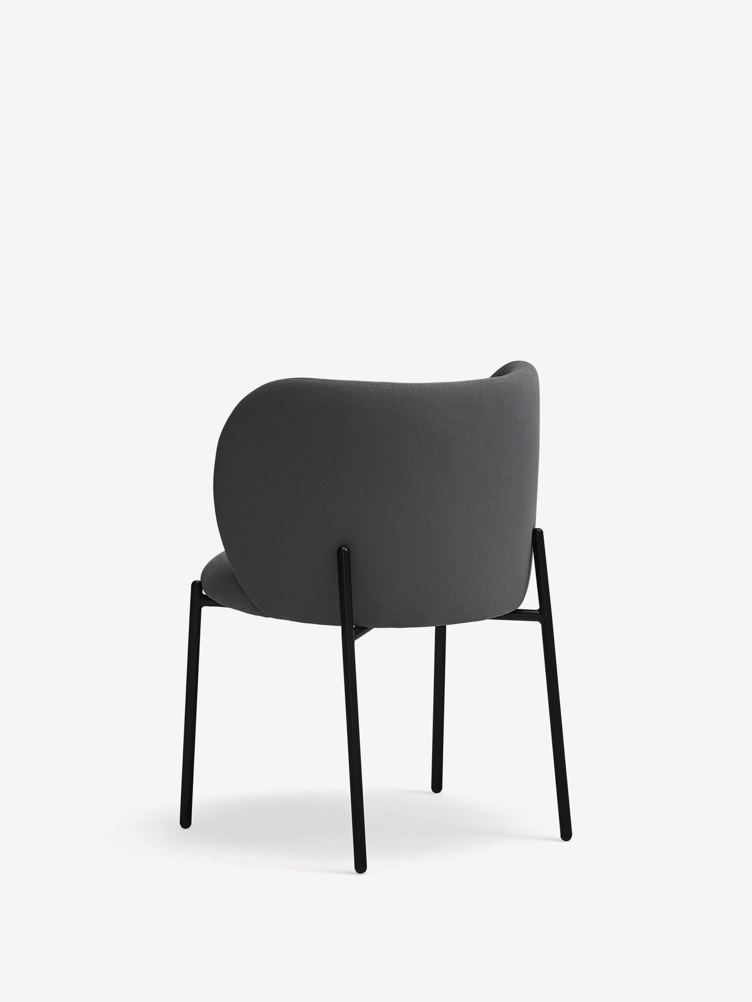 Mogi Chaise rembourrée en cuir vegan avec pieds en métal noir