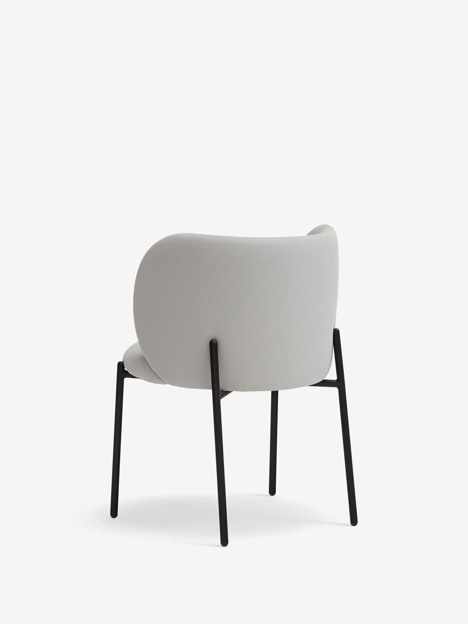 Mogi Chaise rembourrée en tissu recyclé certifié Oeko-tex® avec pieds en métal noir