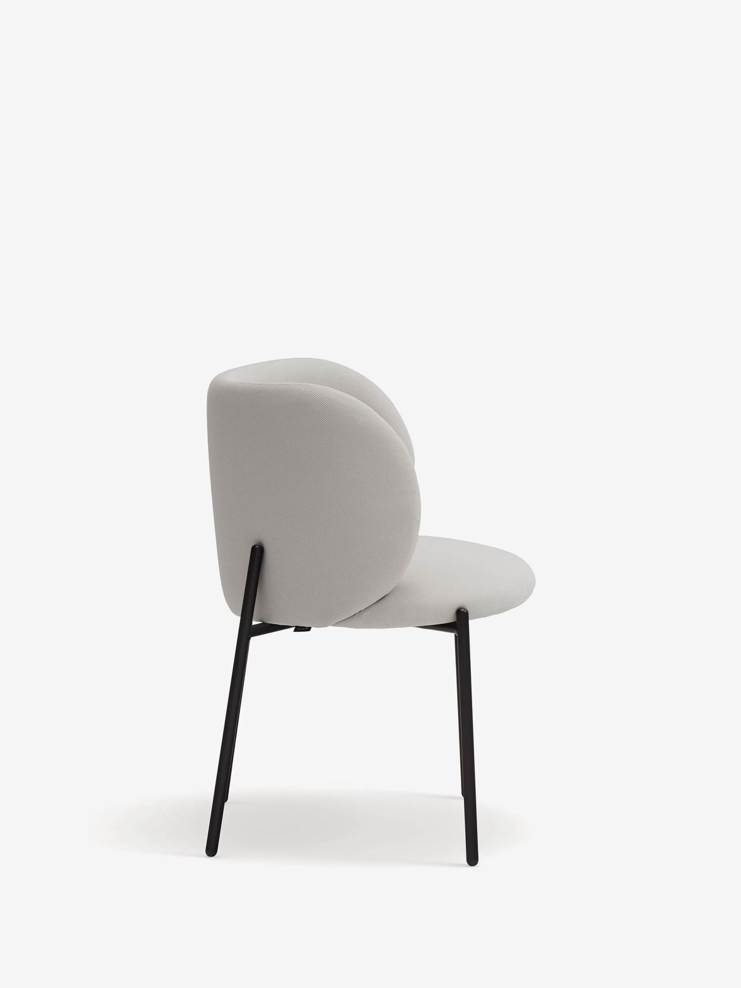 Mogi Chaise rembourrée en tissu recyclé certifié Oeko-tex® avec pieds en métal noir