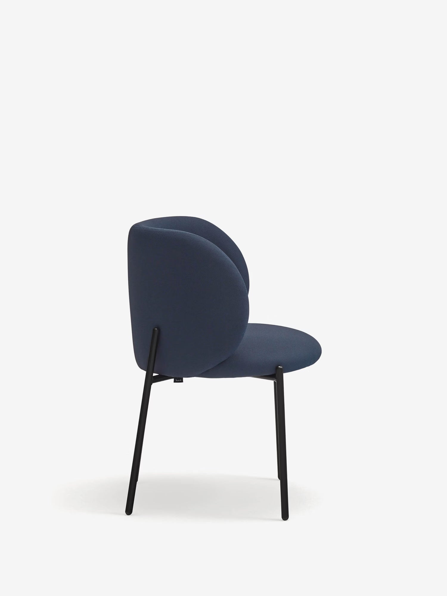 Mogi Chaise rembourrée en tissu recyclé certifié Oeko-tex® avec pieds en métal noir