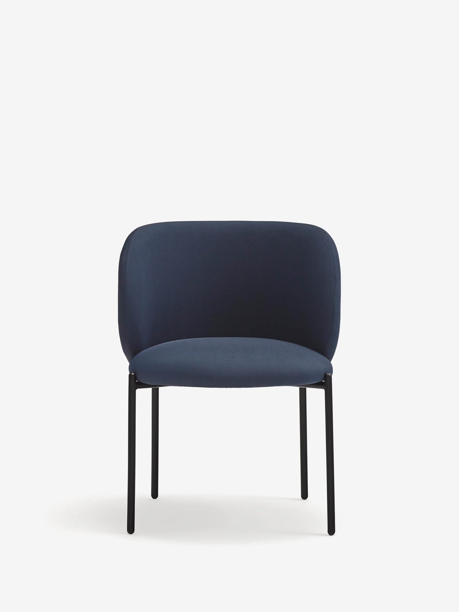 Mogi Chaise rembourrée en tissu recyclé certifié Oeko-tex® avec pieds en métal noir