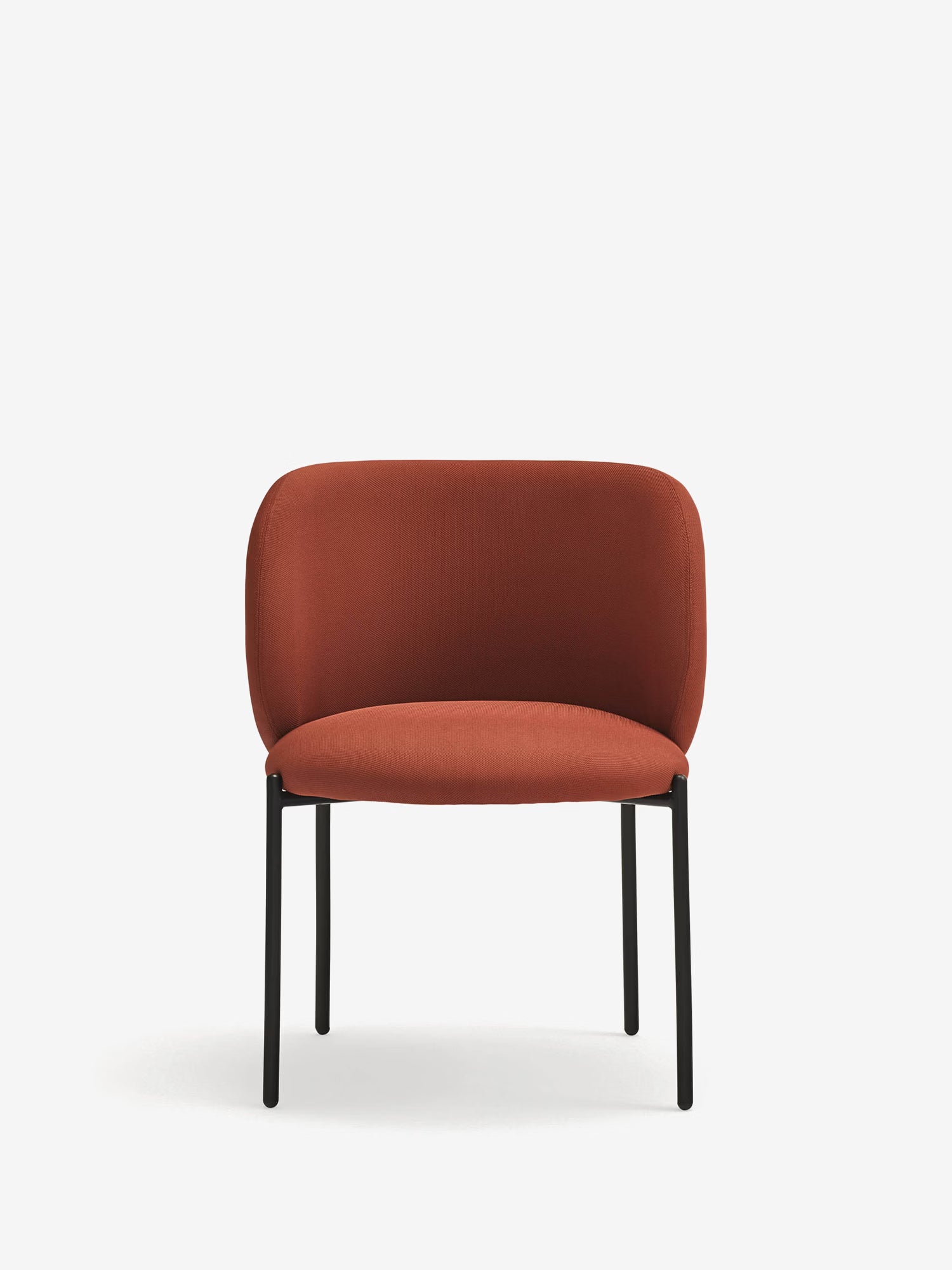 Mogi Chaise rembourrée en tissu recyclé certifié Oeko-tex® avec pieds en métal noir