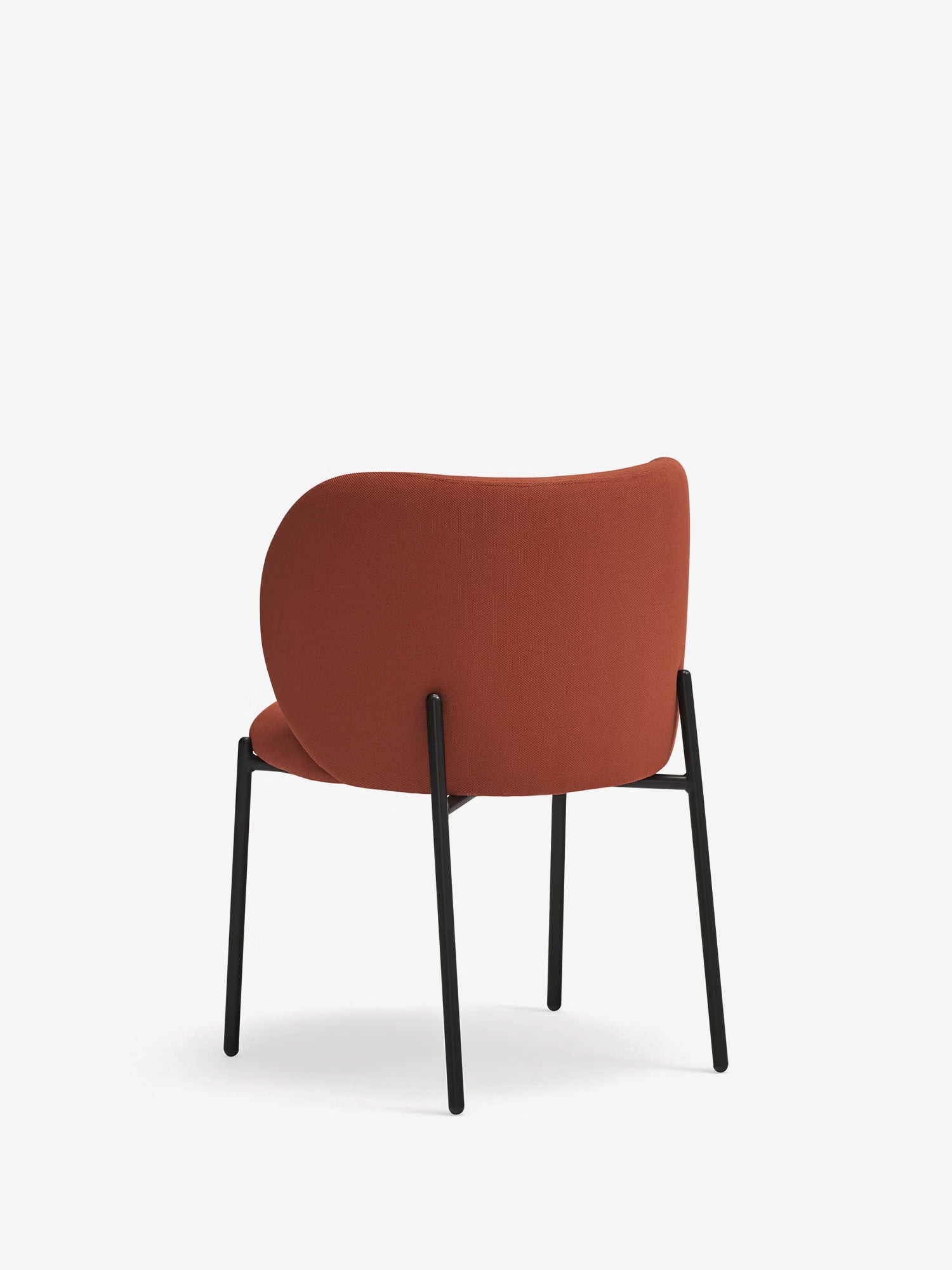 Mogi Chaise rembourrée en tissu recyclé certifié Oeko-tex® avec pieds en métal noir