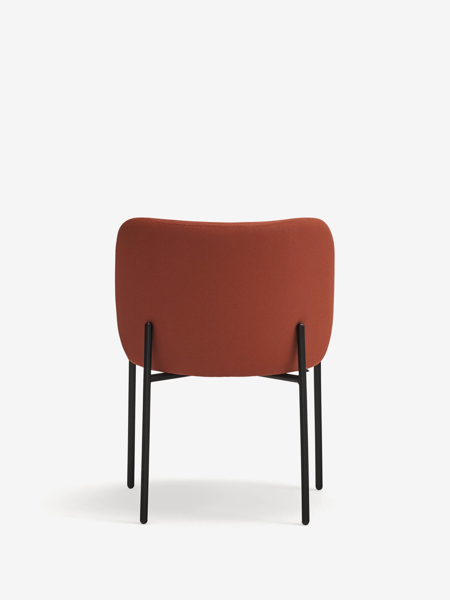 Mogi Chaise rembourrée en tissu recyclé certifié Oeko-tex® avec pieds en métal noir