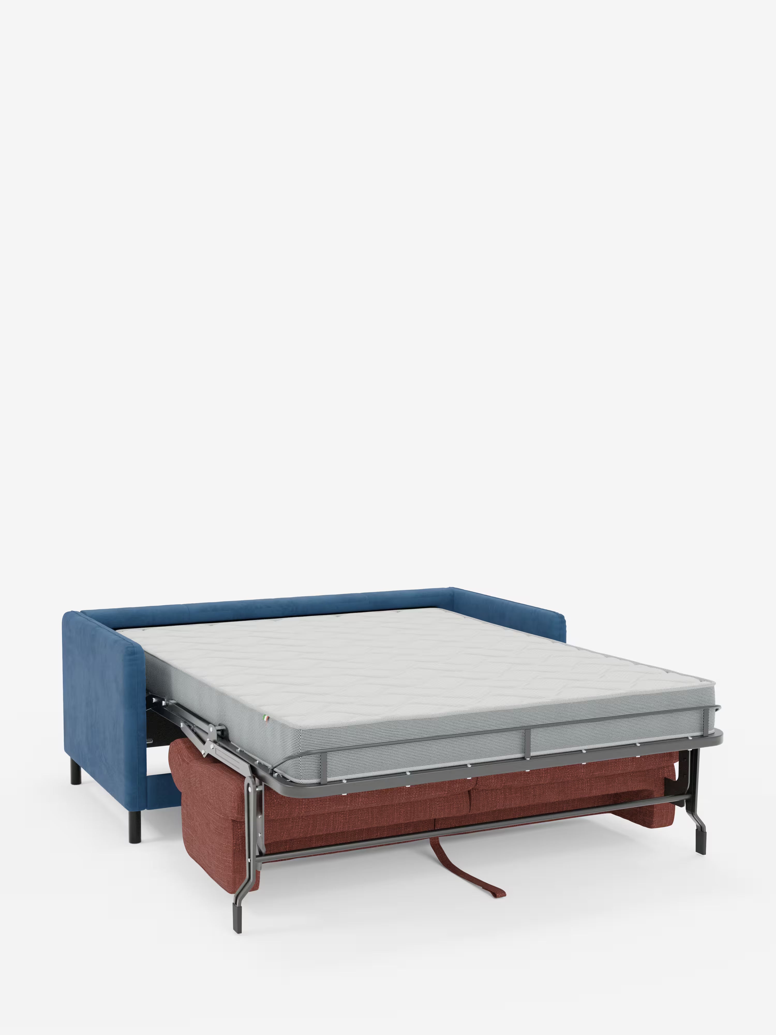 Narciso divano letto 2 e 3 posti materasso alto 18 cm - bicolore cuoio - panna in microfibra e ciniglia impermeabile